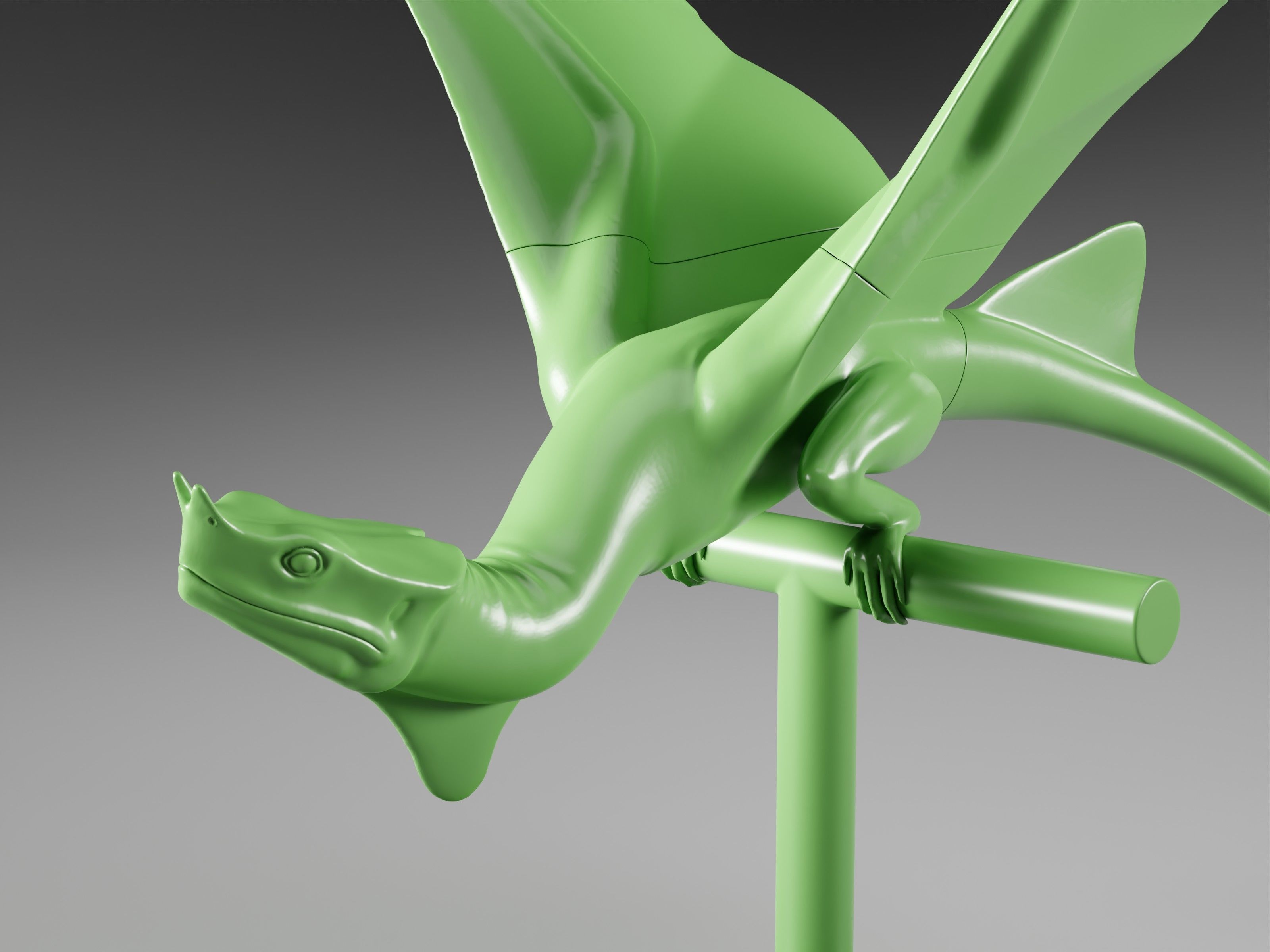 Small dragon figurine 3D print model_2