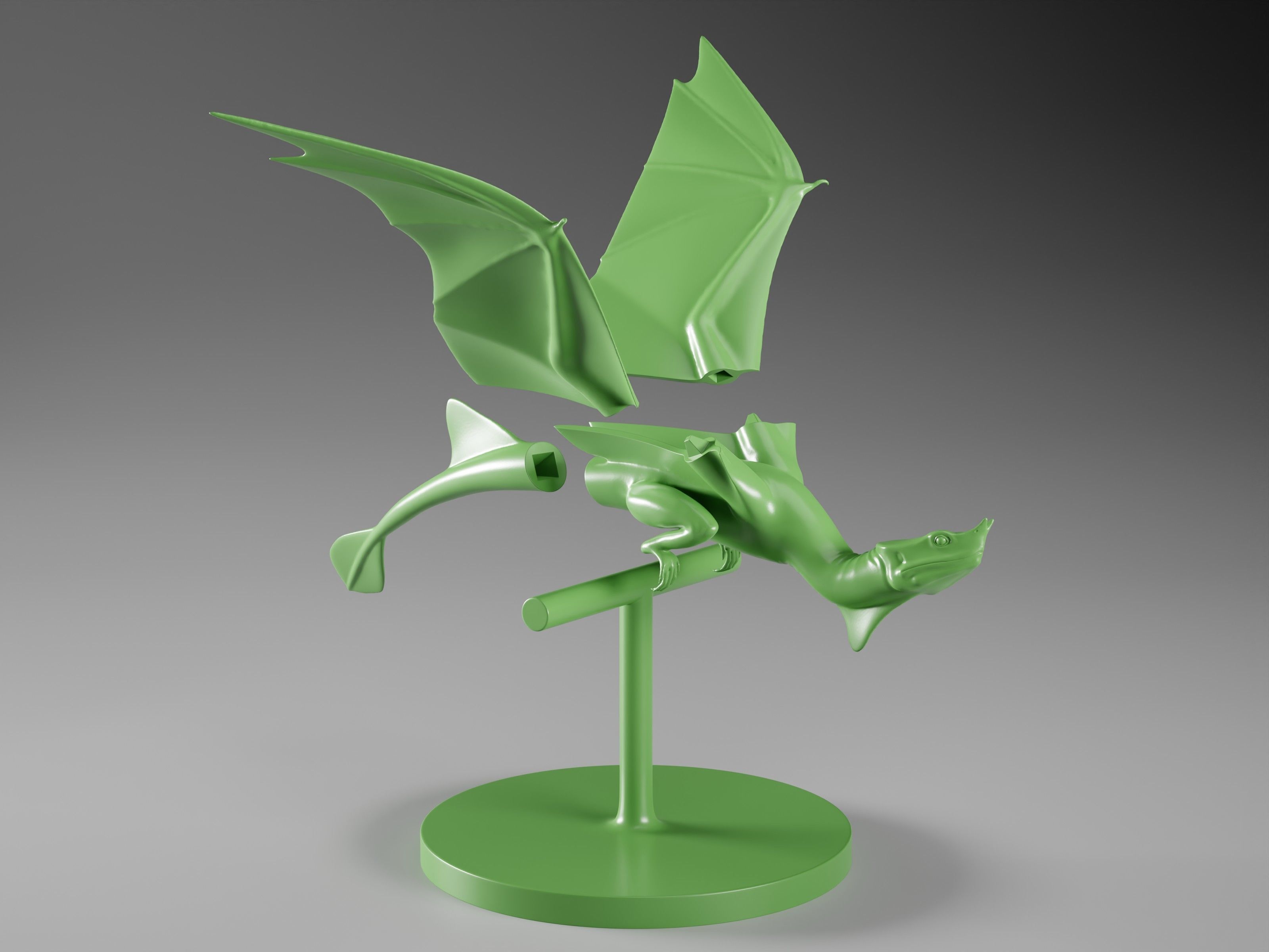 Small dragon figurine 3D print model_3
