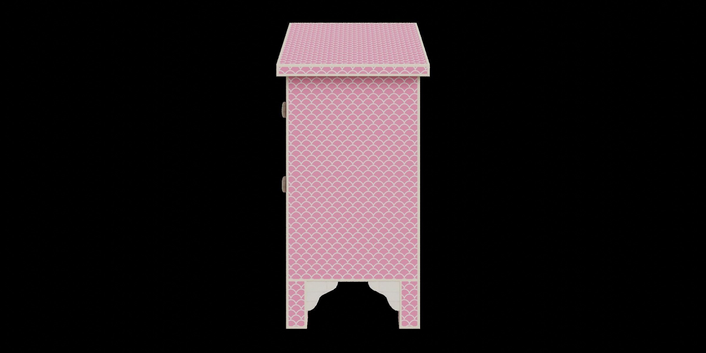 Pink Fish Scale Side Table Low-poly 3D model_11