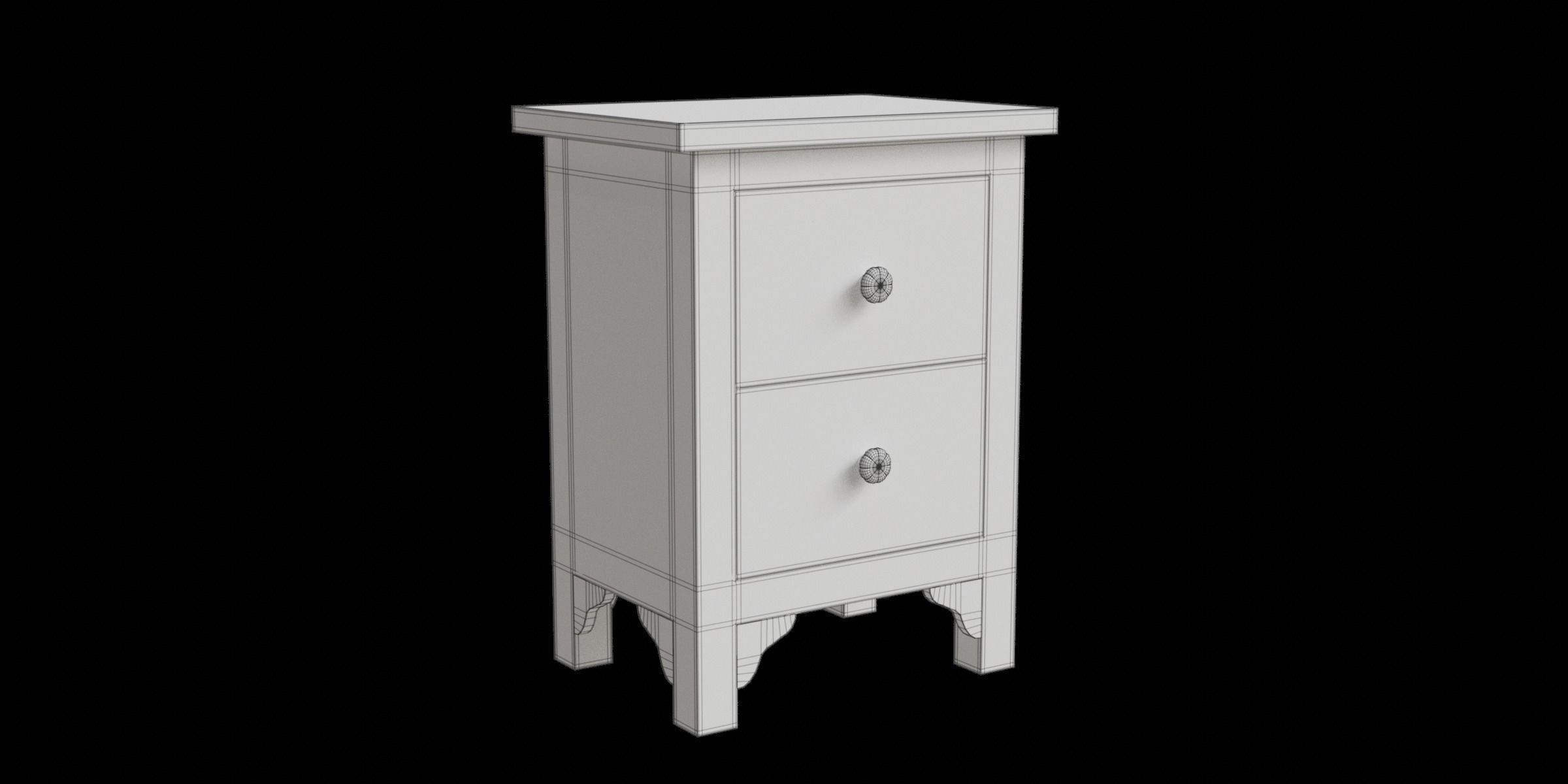 Pink Fish Scale Side Table Low-poly 3D model_2