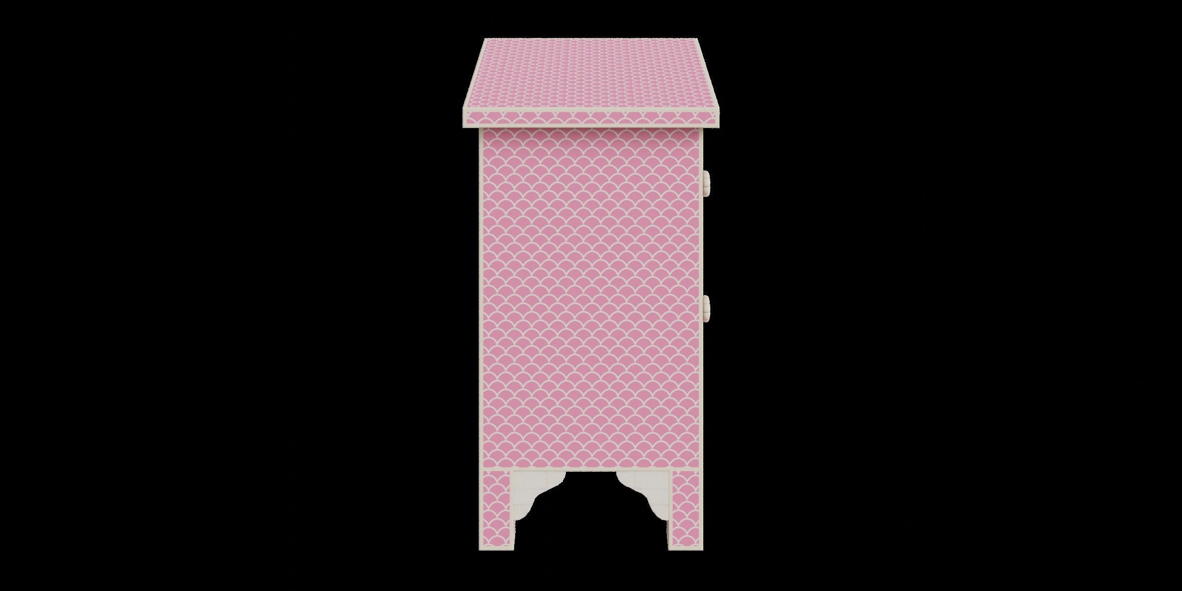 Pink Fish Scale Side Table Low-poly 3D model_9