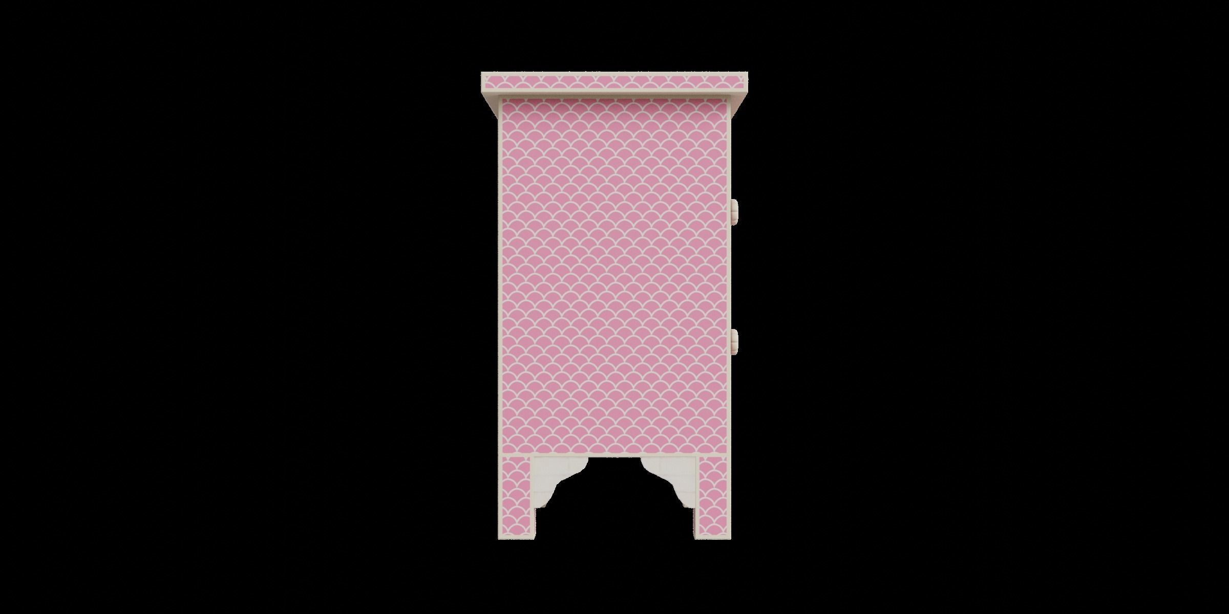 Pink Fish Scale Side Table Low-poly 3D model_5
