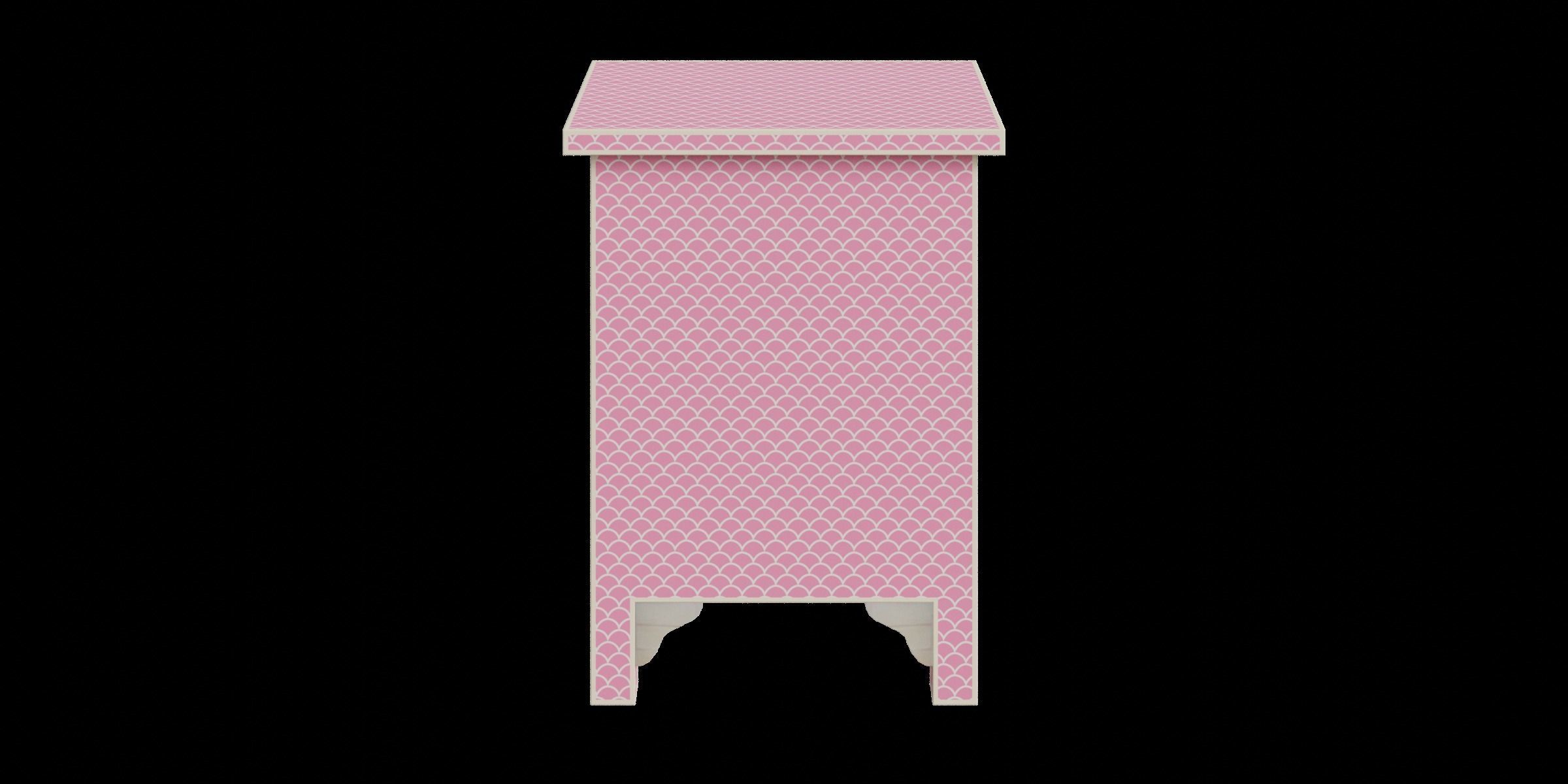 Pink Fish Scale Side Table Low-poly 3D model_10