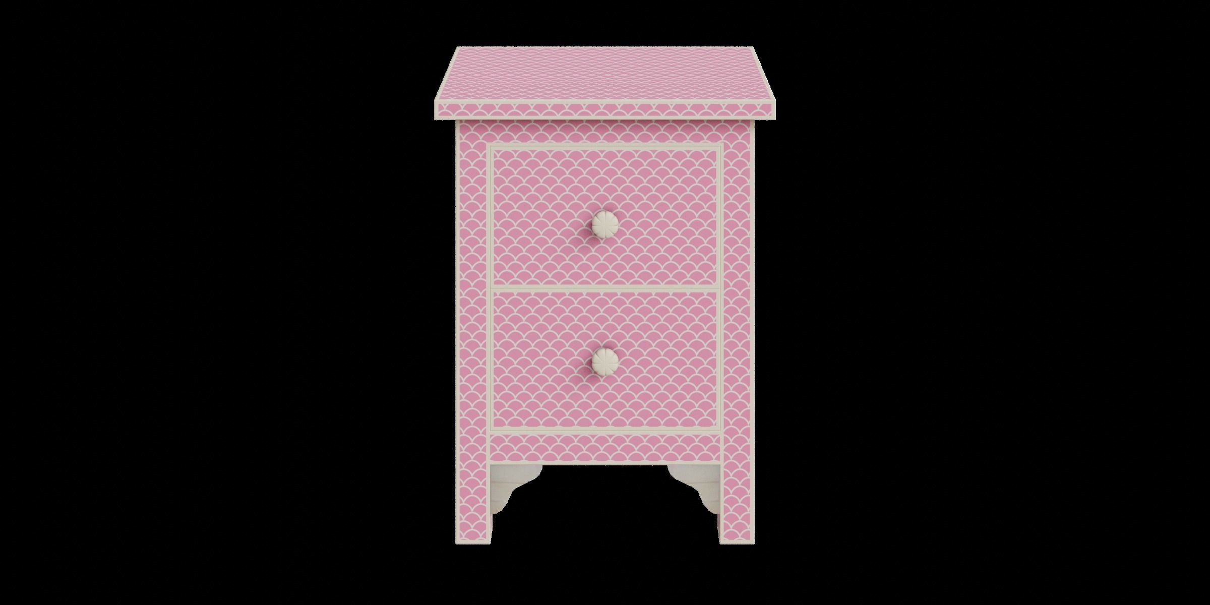 Pink Fish Scale Side Table Low-poly 3D model_8