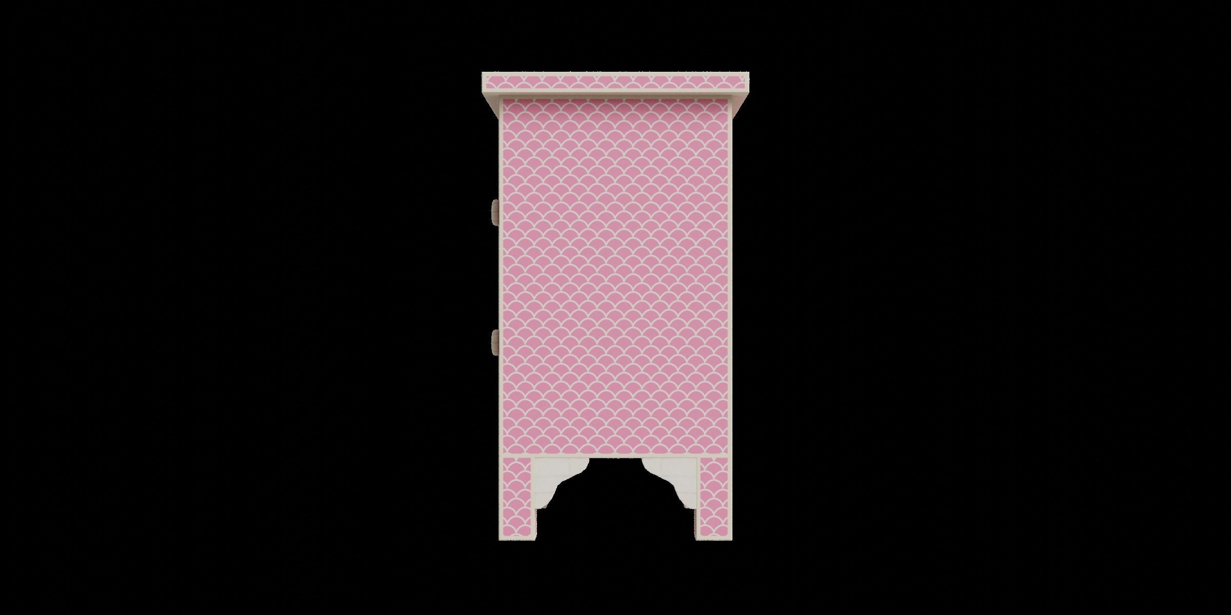 Pink Fish Scale Side Table Low-poly 3D model_7
