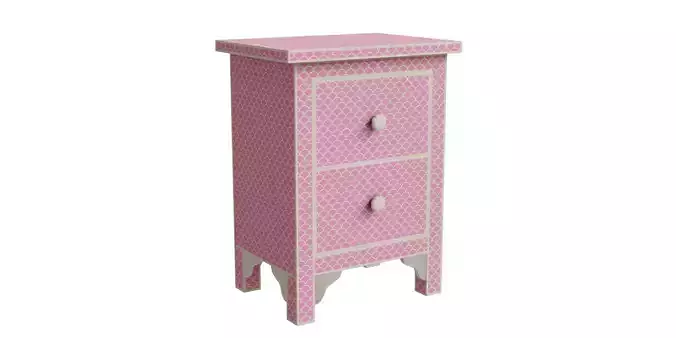 Pink Fish Scale Side Table