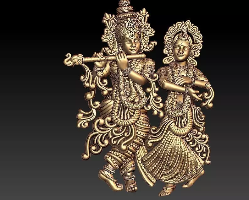 Radha Krishna Pendant 3D print model_0