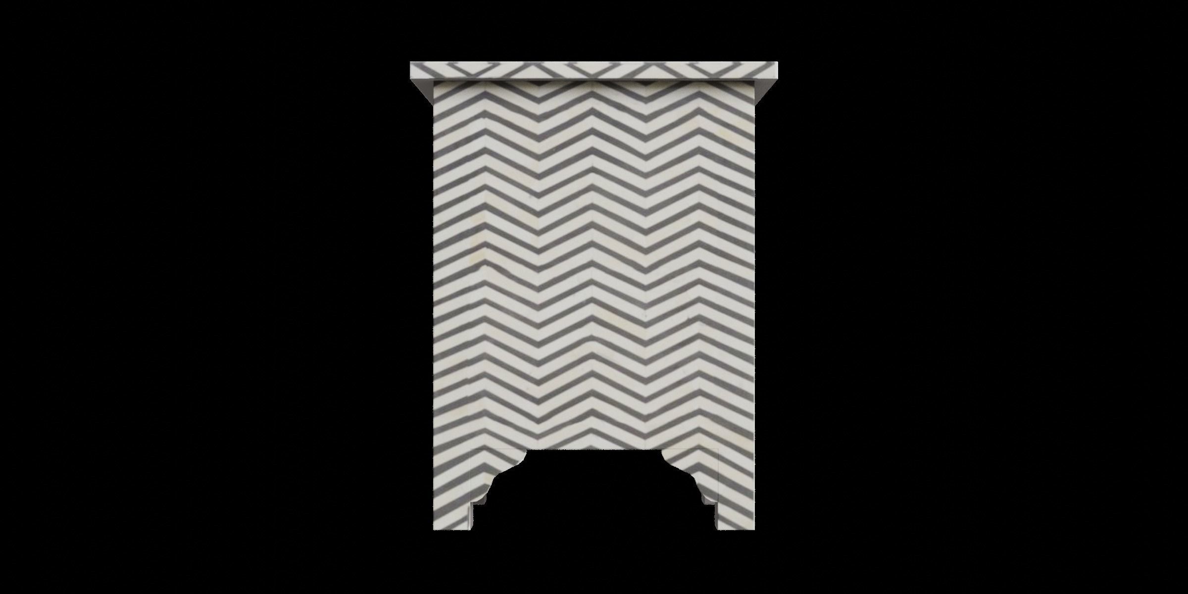 Black Zigzag Side Table Low-poly 3D model_6