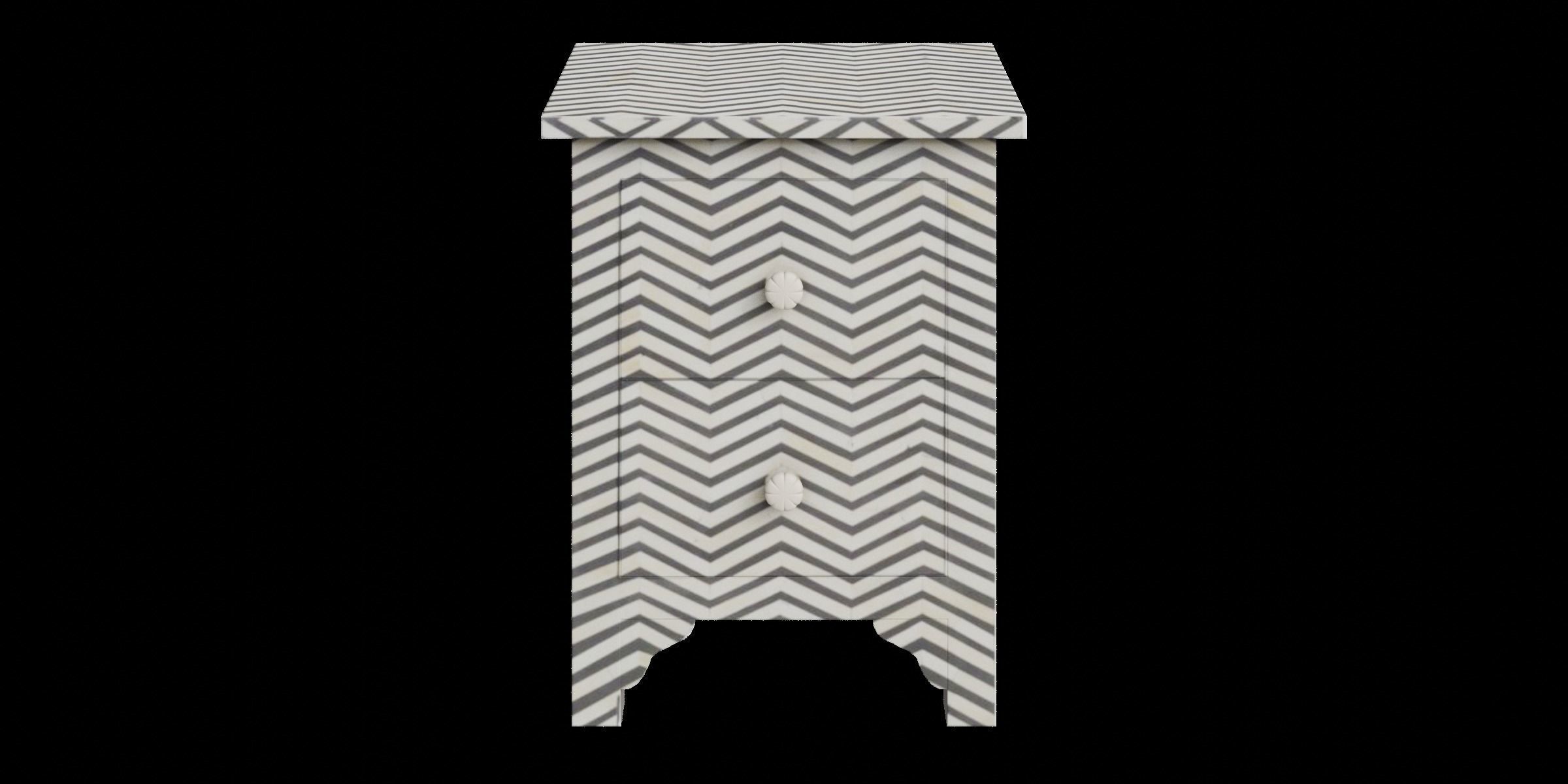 Black Zigzag Side Table Low-poly 3D model_8