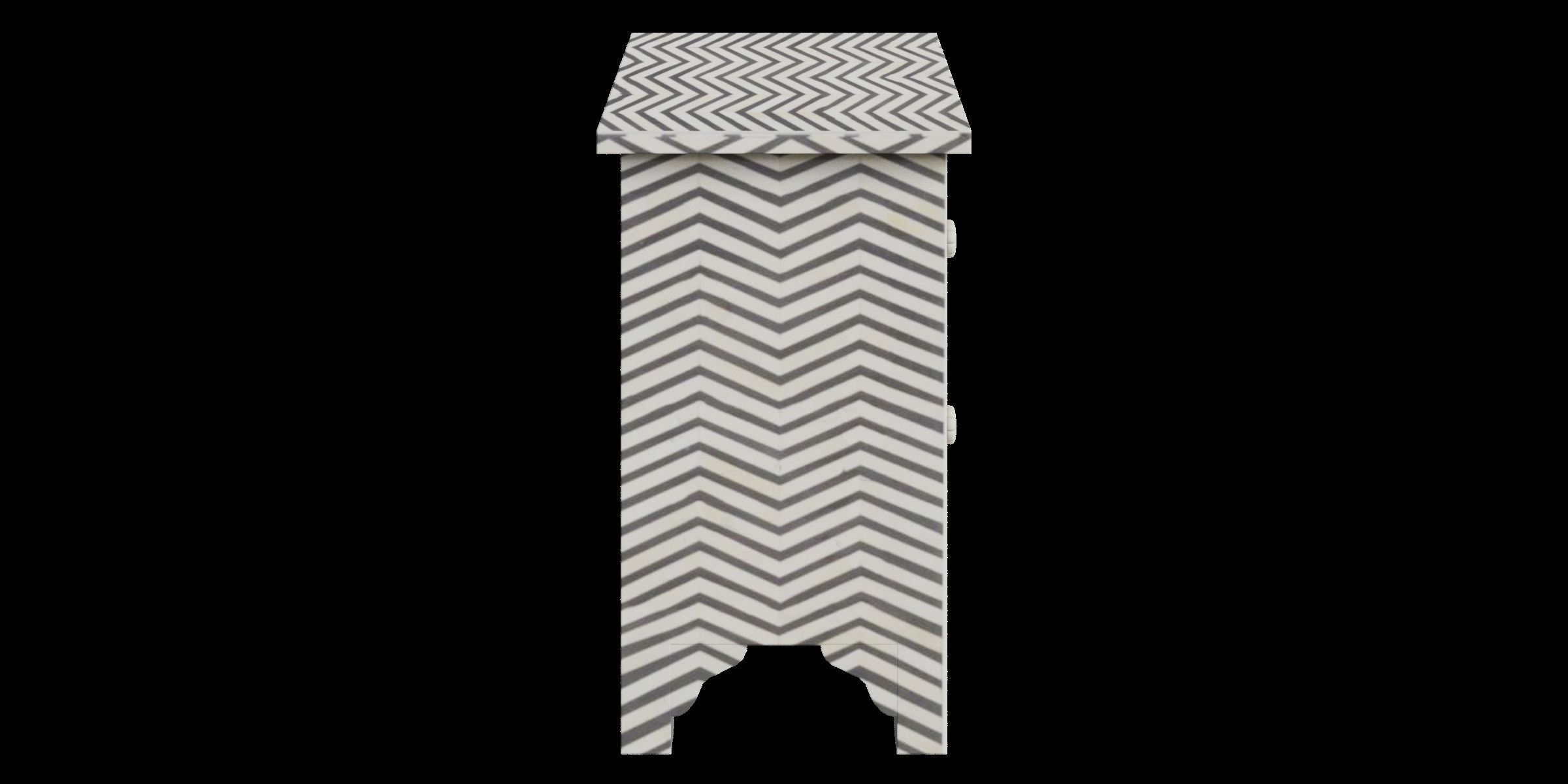 Black Zigzag Side Table Low-poly 3D model_9