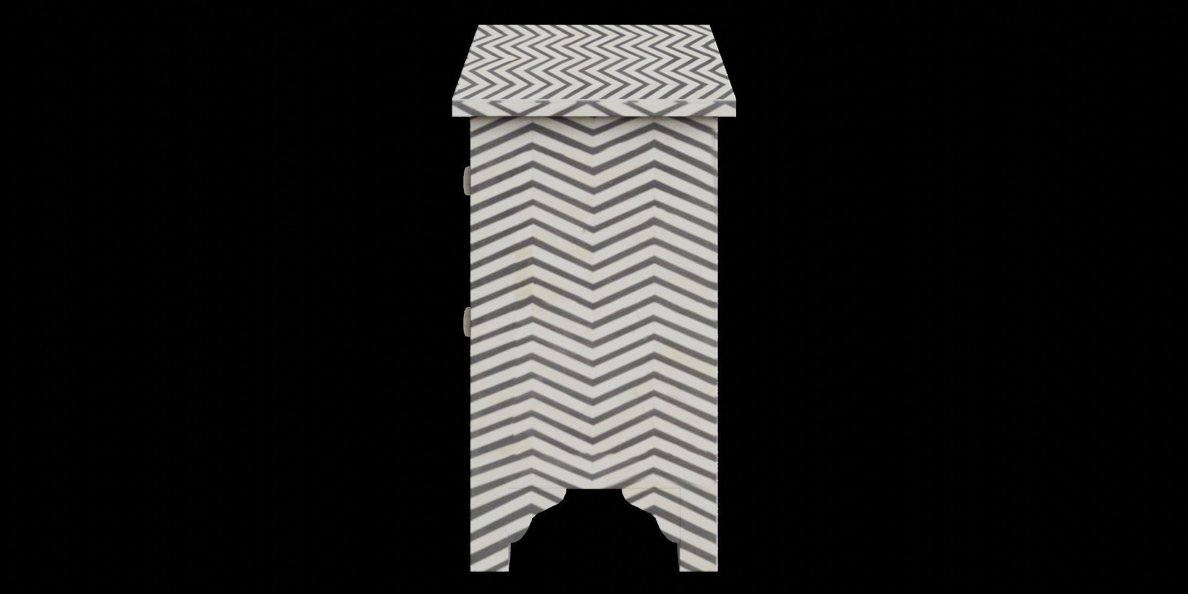Black Zigzag Side Table Low-poly 3D model_11