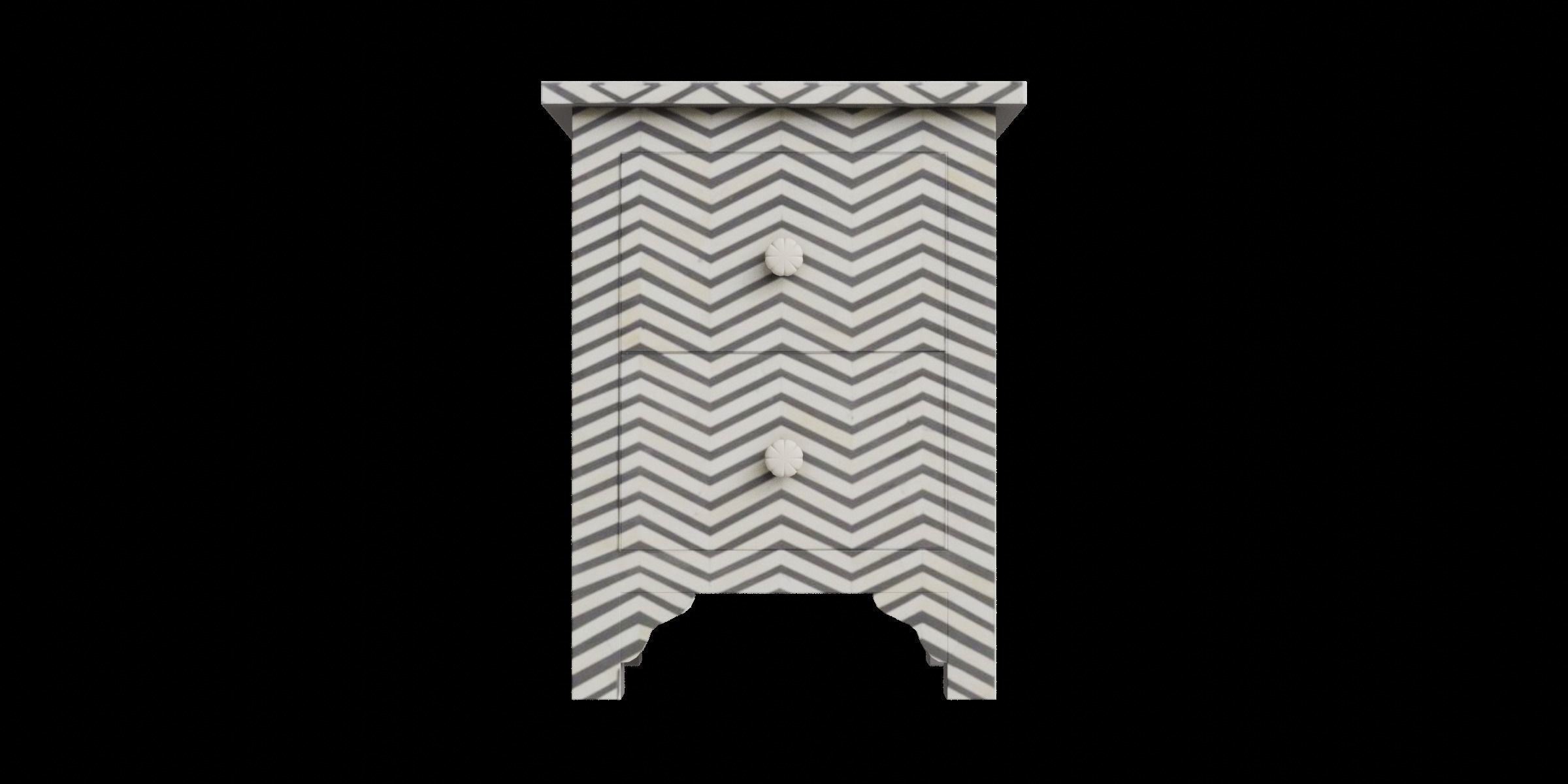 Black Zigzag Side Table Low-poly 3D model_4