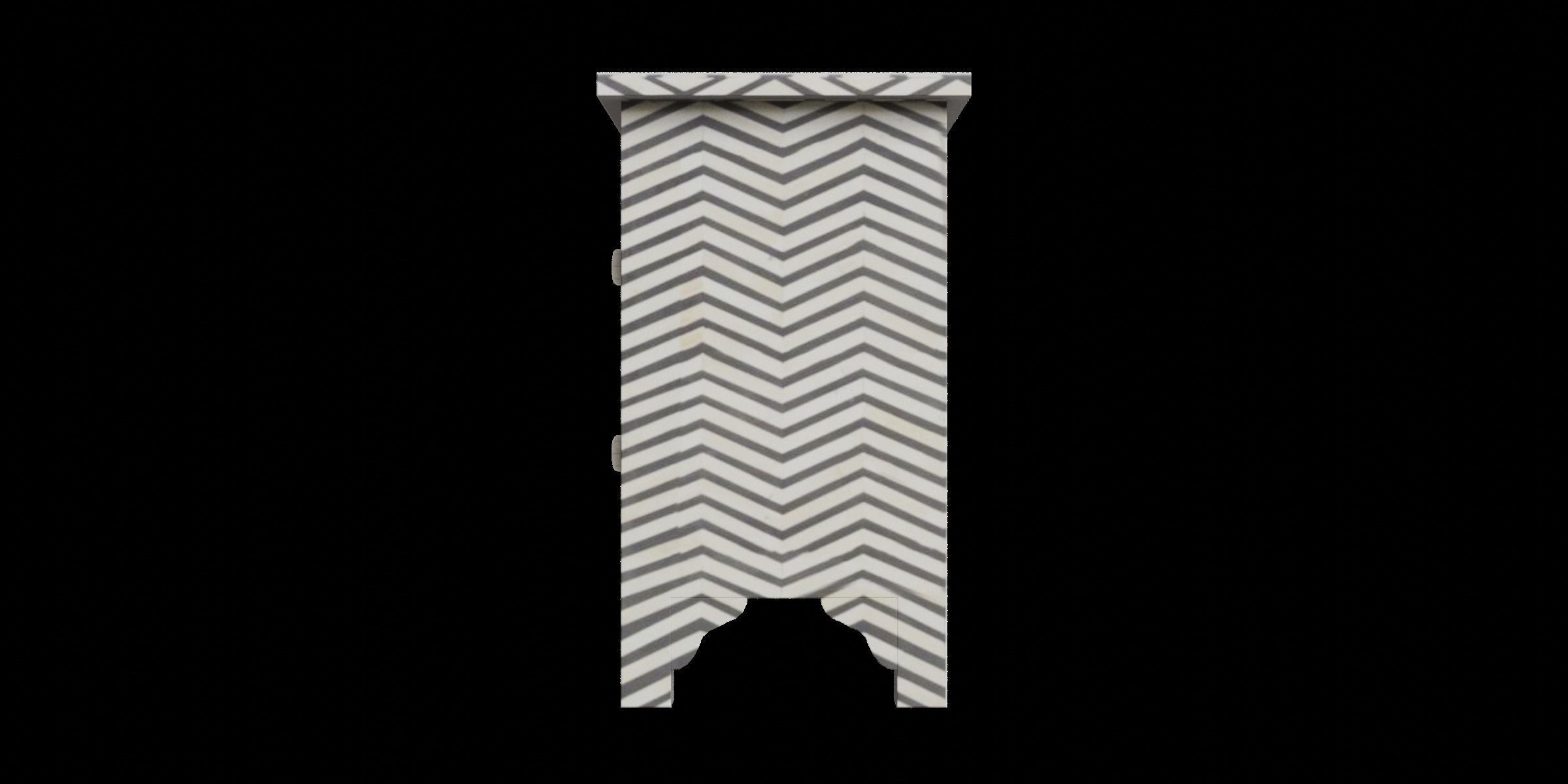 Black Zigzag Side Table Low-poly 3D model_7