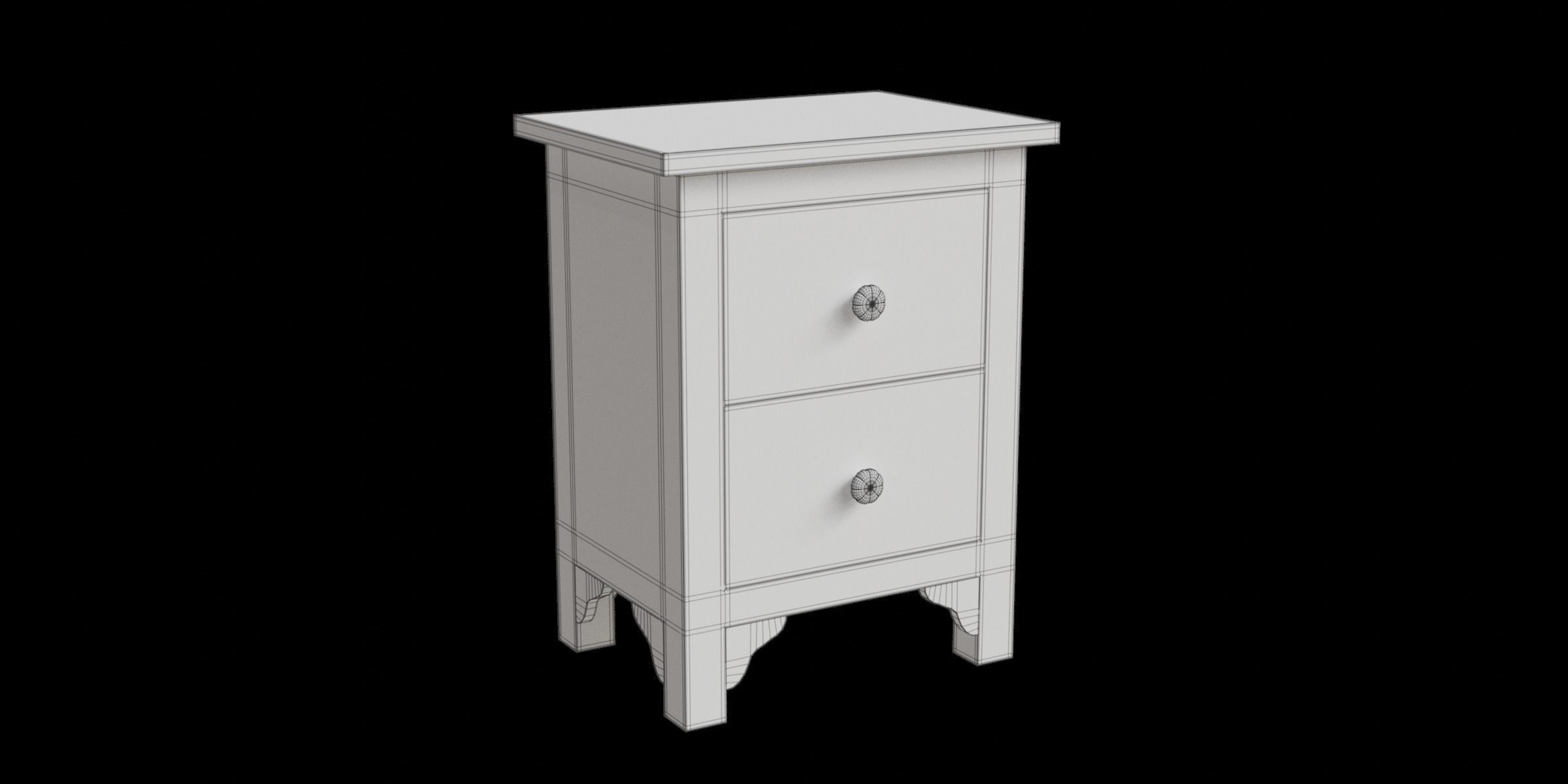 Black Zigzag Side Table Low-poly 3D model_2