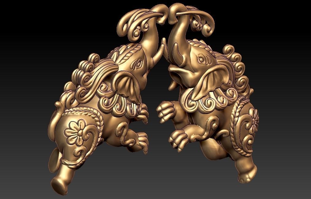 Elephant Pendant 3D print model_2