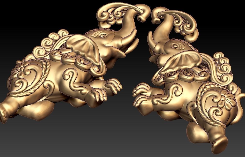 Elephant Pendant 3D print model_3