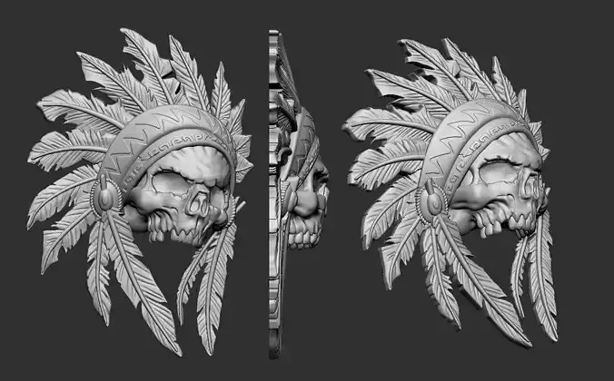 Router Indian Skull Pendant