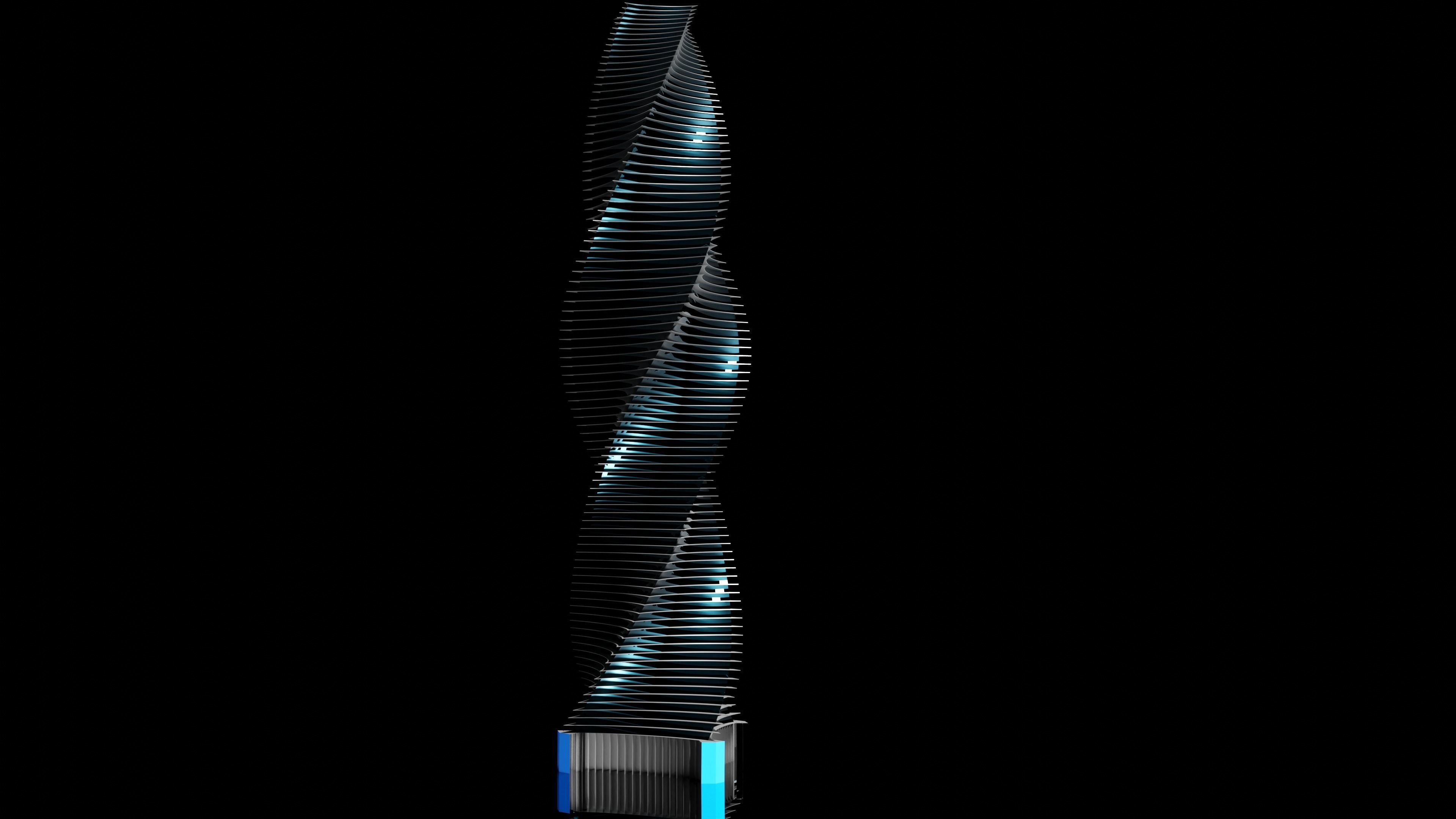 Modern Skyscraper Low-poly 3D model_6