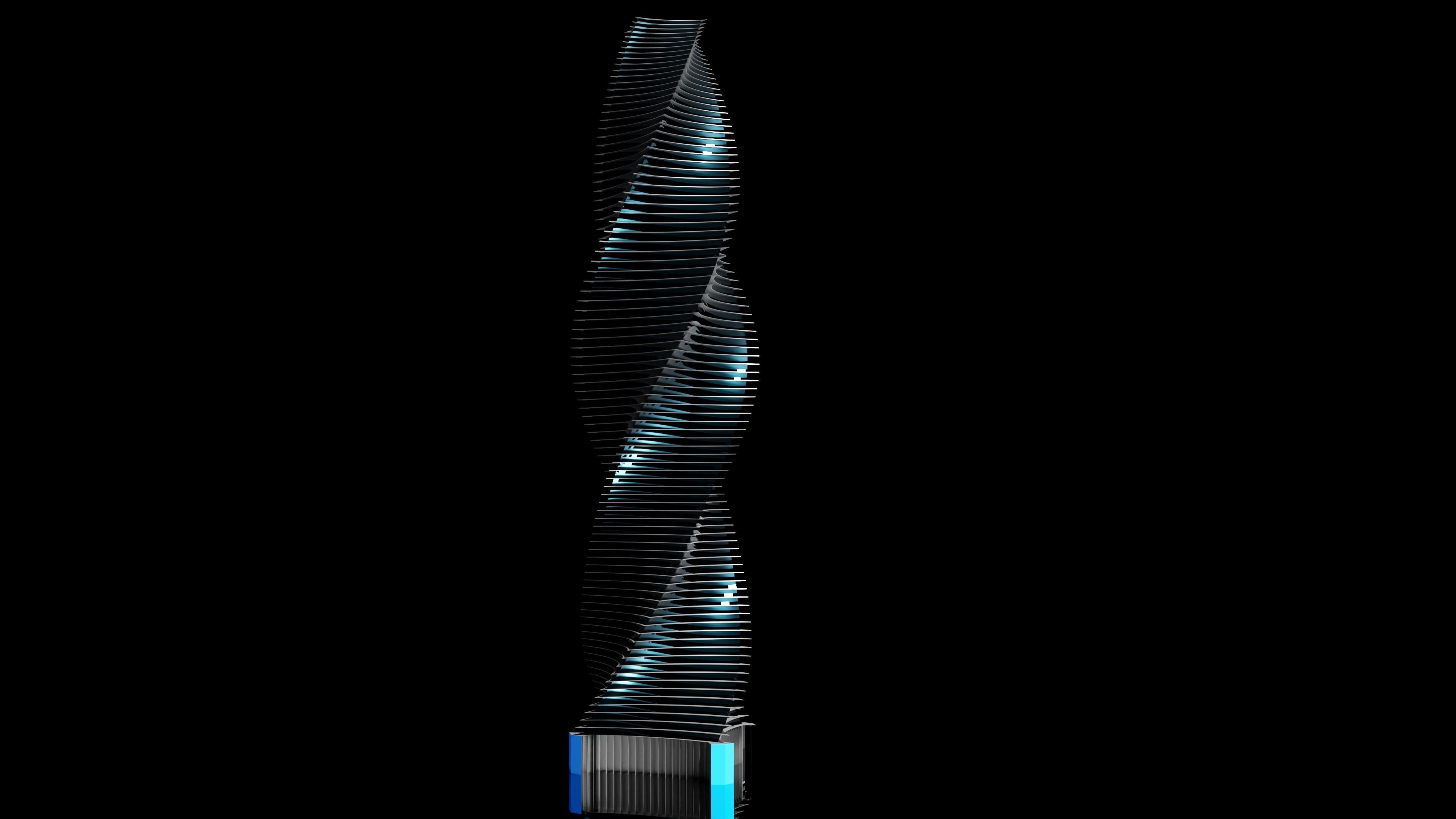 Modern Skyscraper Low-poly 3D model_3