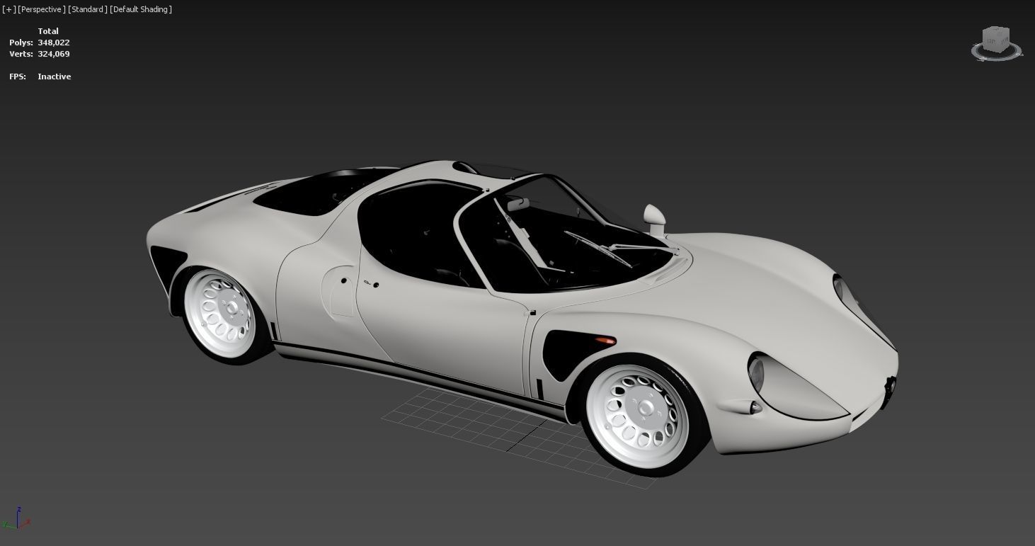 Alfa Romeo 33 Stradale  1968 Low-poly 3D model_19