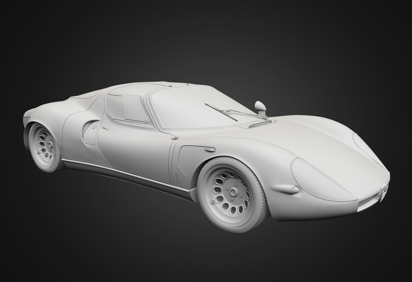 Alfa Romeo 33 Stradale  1968 Low-poly 3D model_13