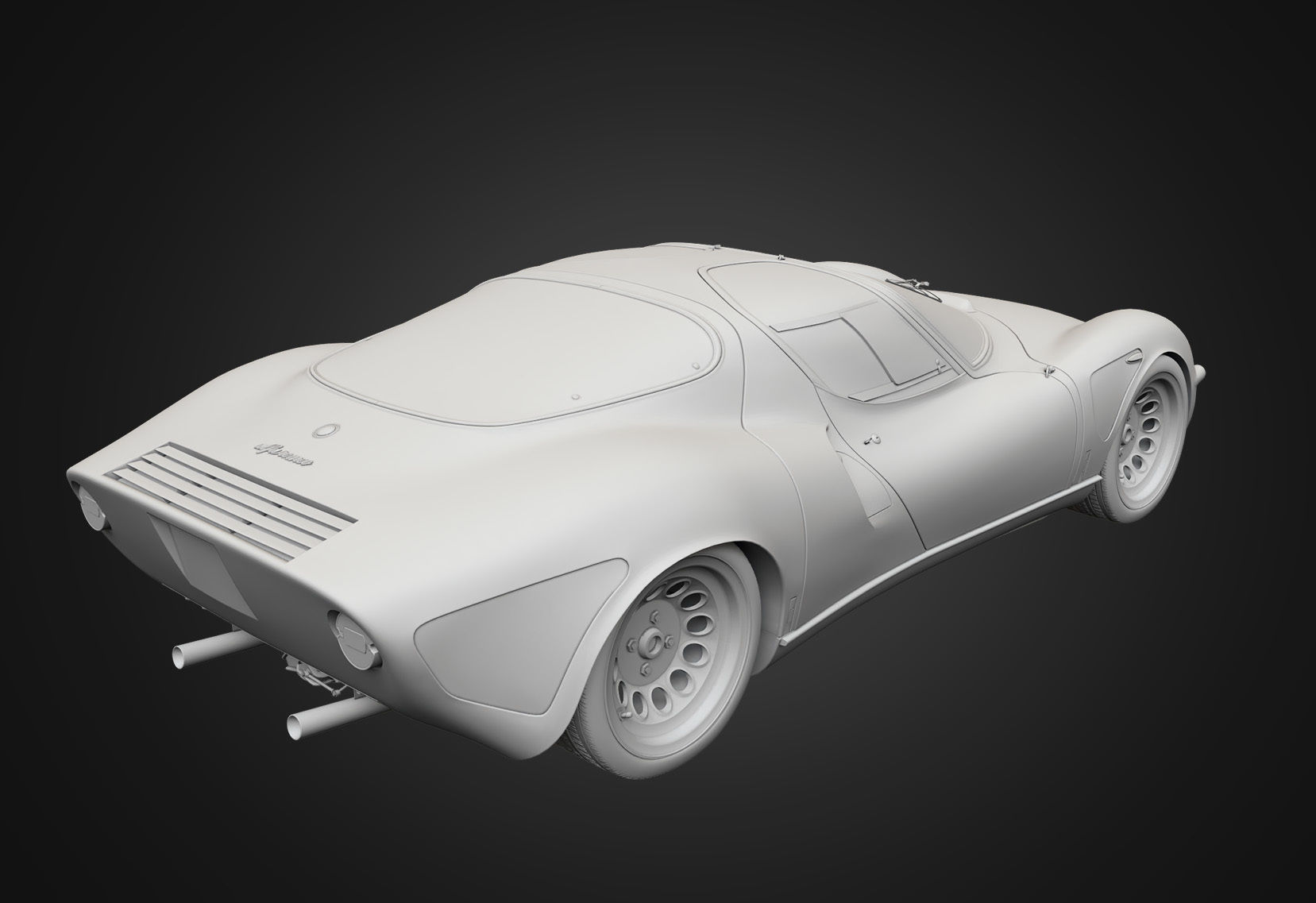 Alfa Romeo 33 Stradale  1968 Low-poly 3D model_14