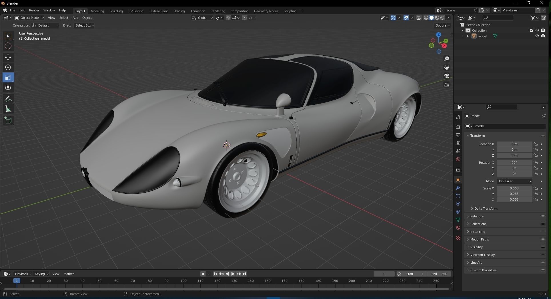 Alfa Romeo 33 Stradale  1968 Low-poly 3D model_21