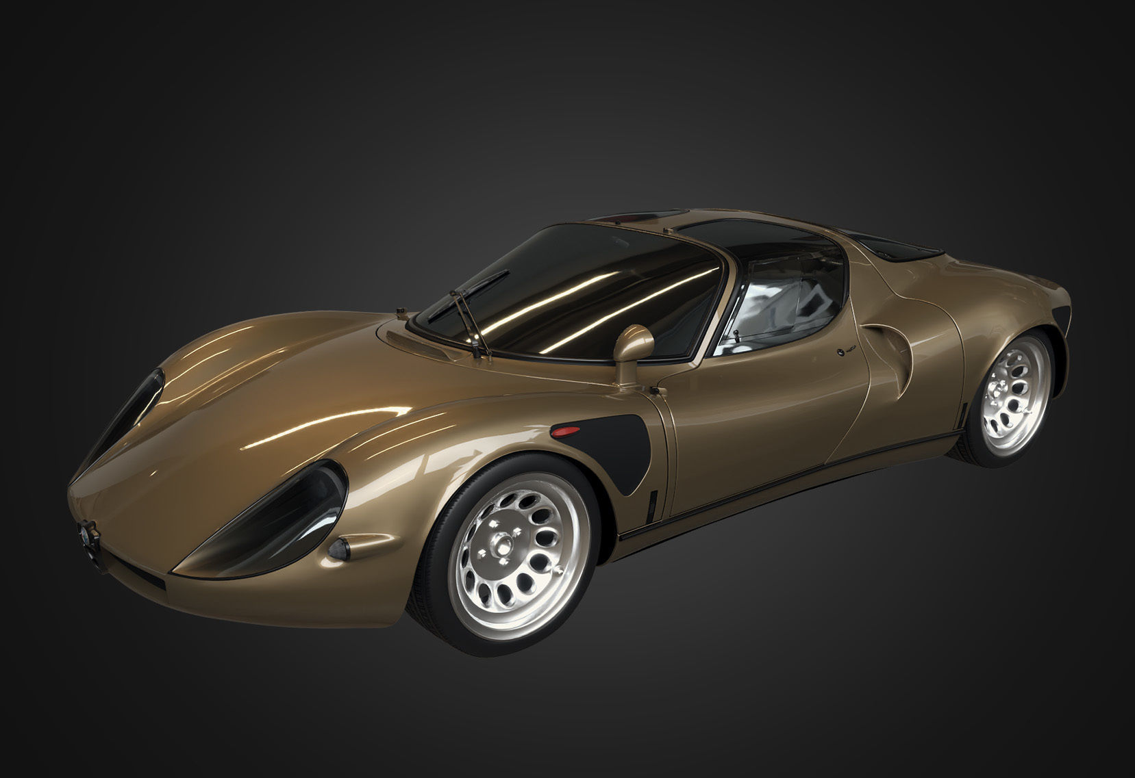 Alfa Romeo 33 Stradale  1968 Low-poly 3D model_12