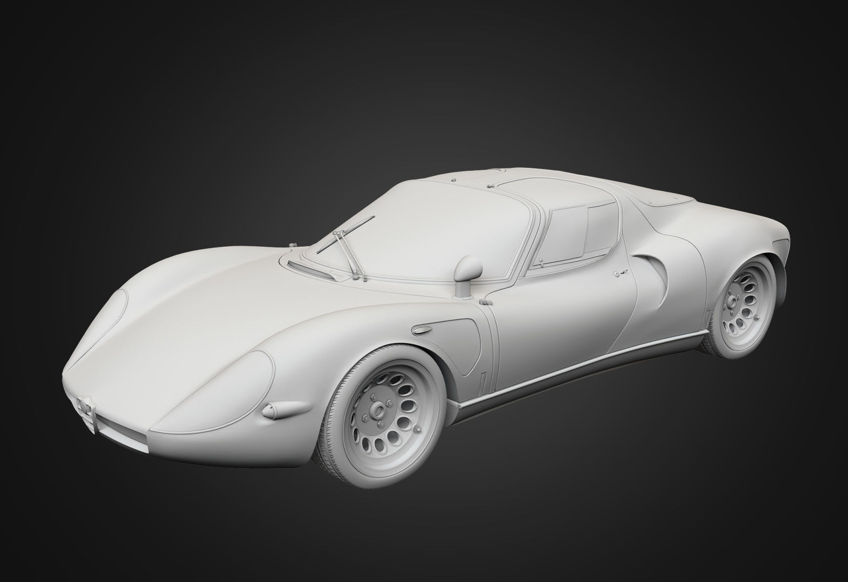 Alfa Romeo 33 Stradale  1968 Low-poly 3D model_15