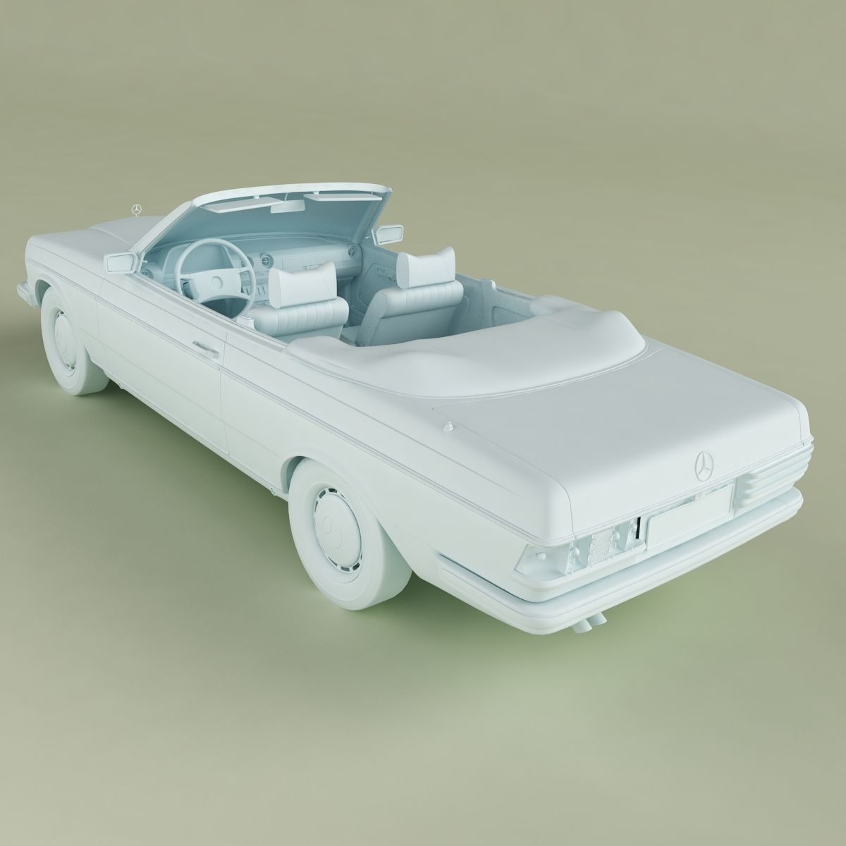 Modèle 3D Décoratif Mercedes 200 W123 - En PLA, Personnalisable - Cadeau Pour Fan De Voiture