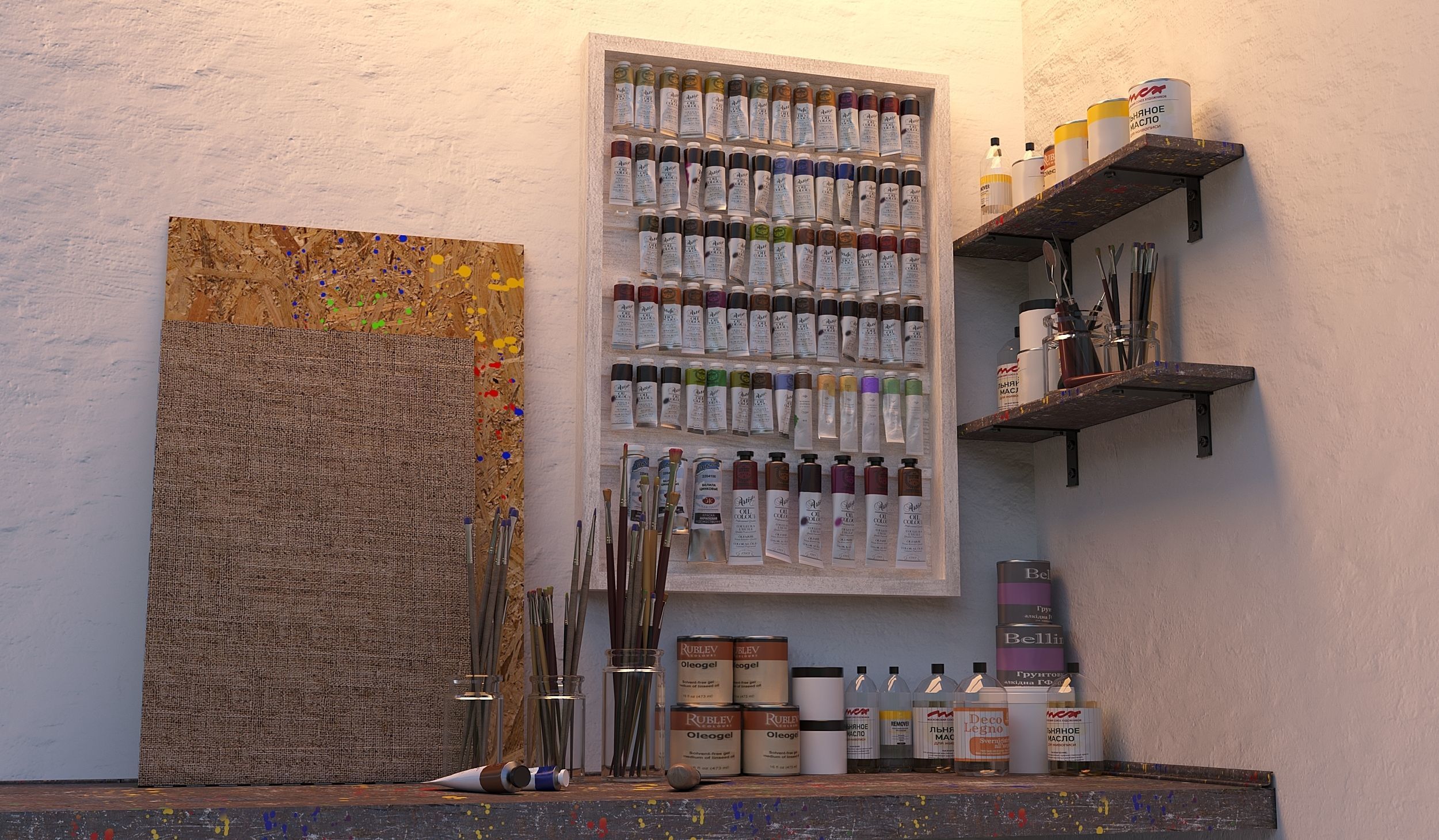 Inventory for the art workshop 3D model_1