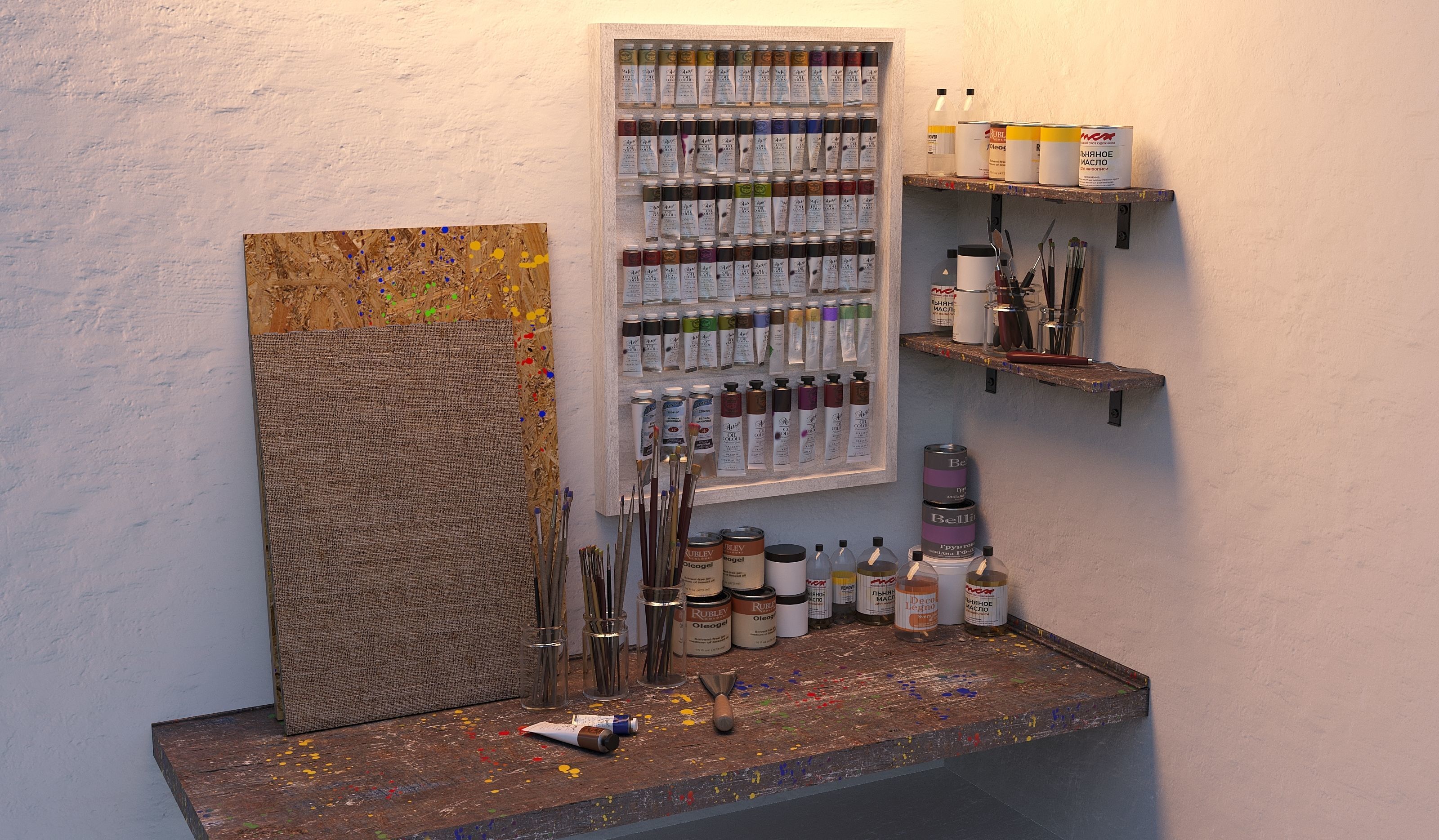 Inventory for the art workshop 3D model_2