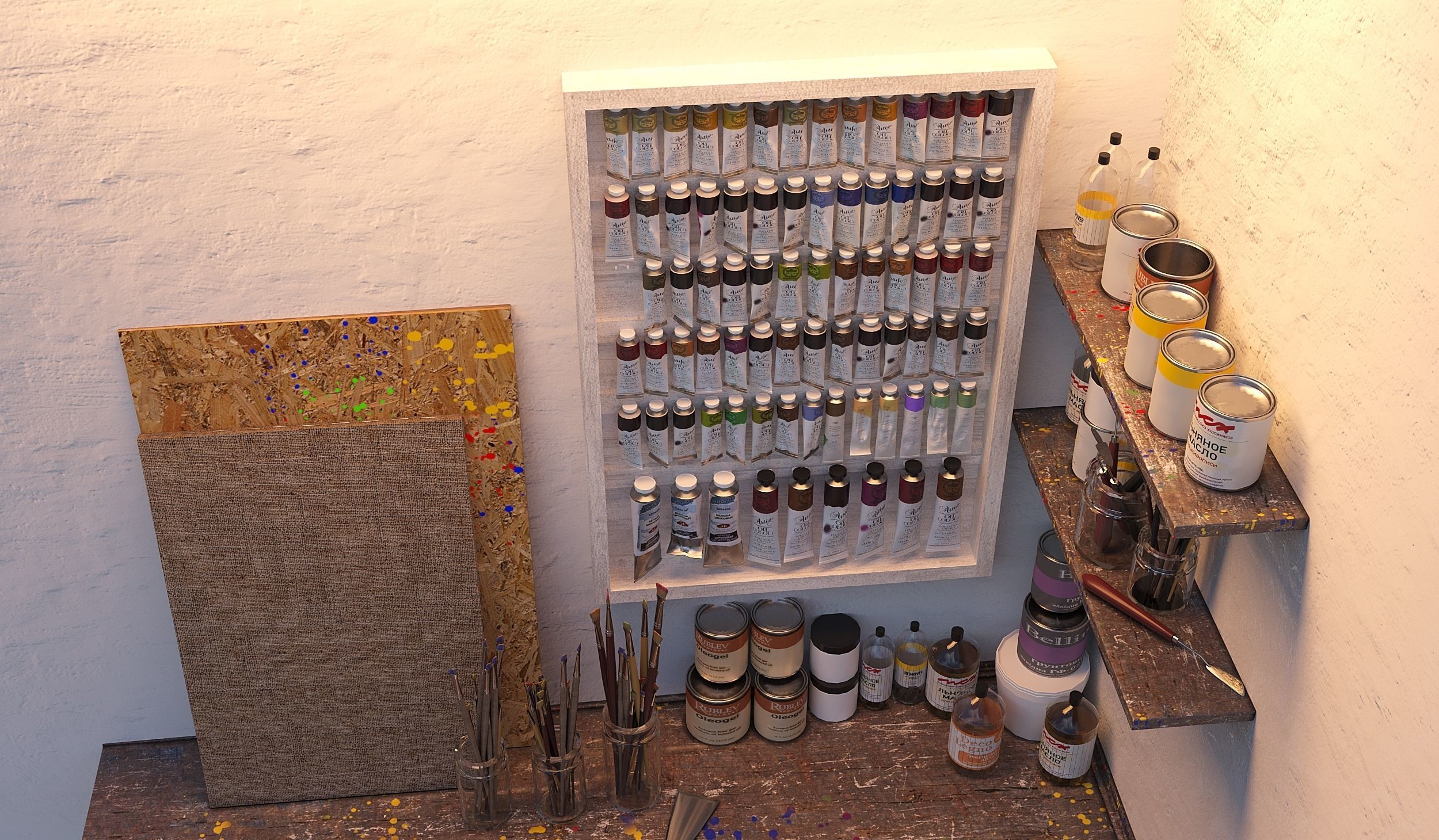 Inventory for the art workshop 3D model_3