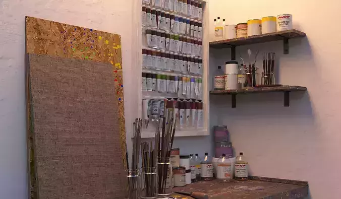 Inventory for the art workshop 3D model
