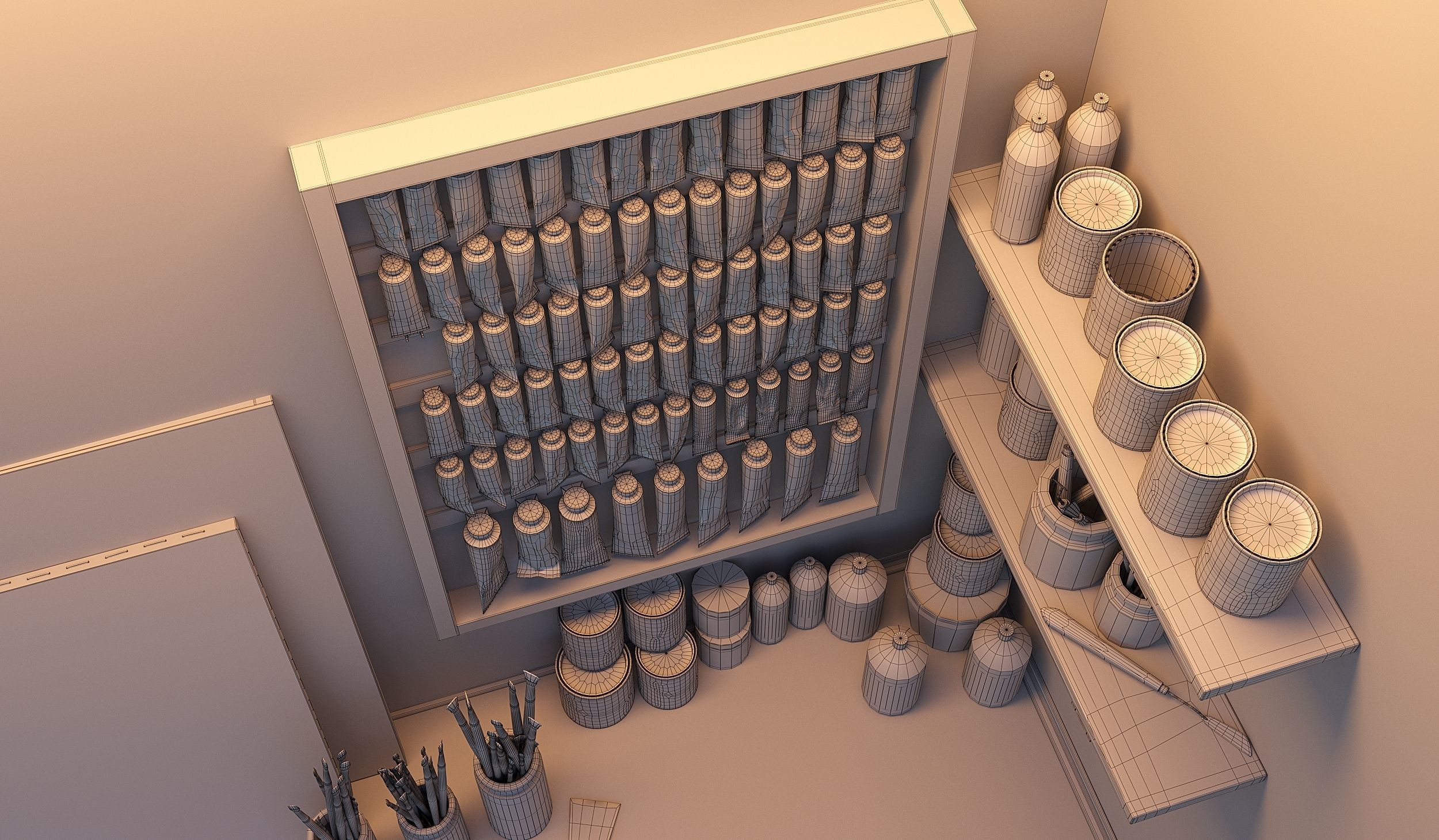 Inventory for the art workshop 3D model_6