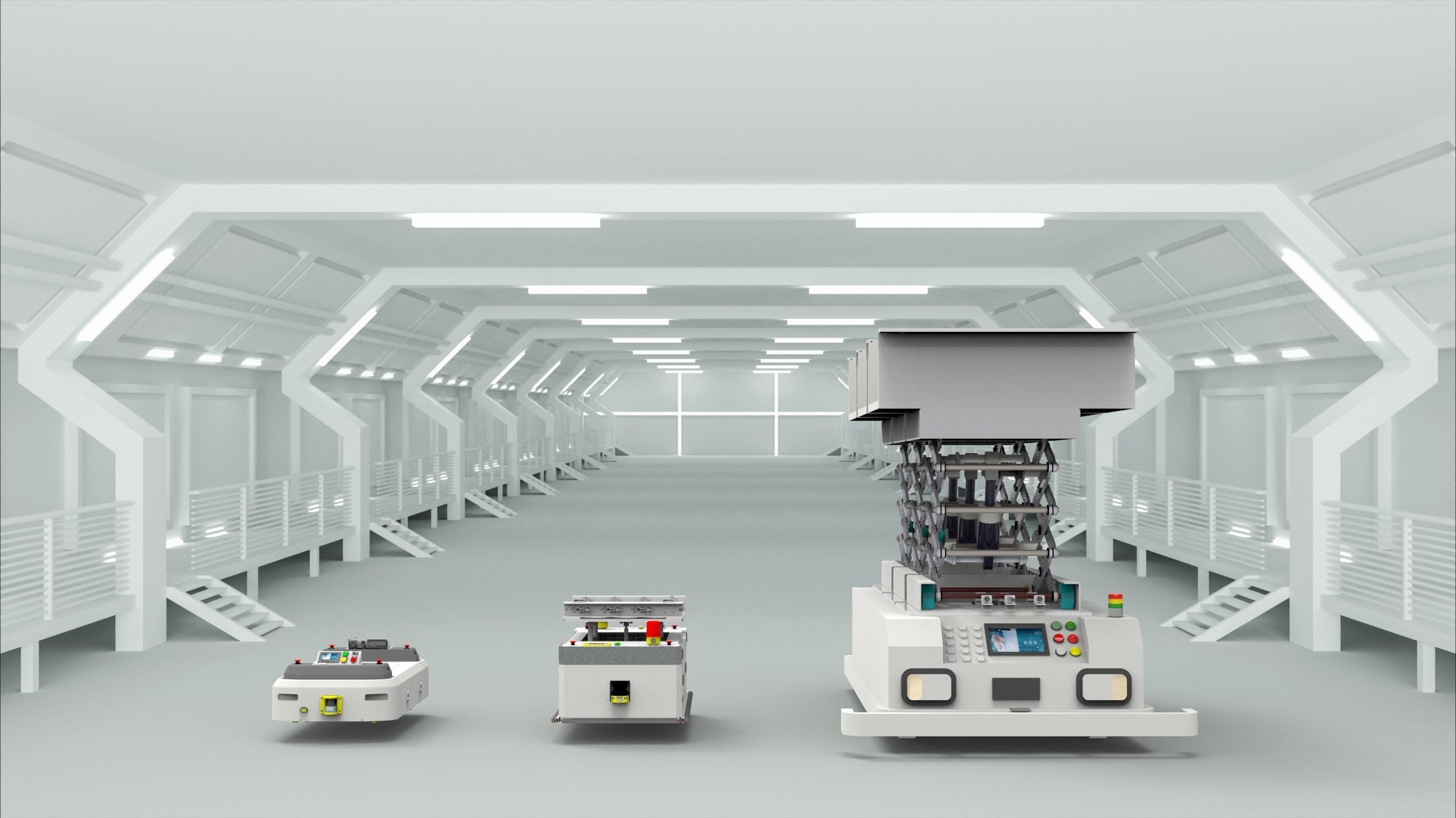 AGV vehicles Assemble 3D model_1