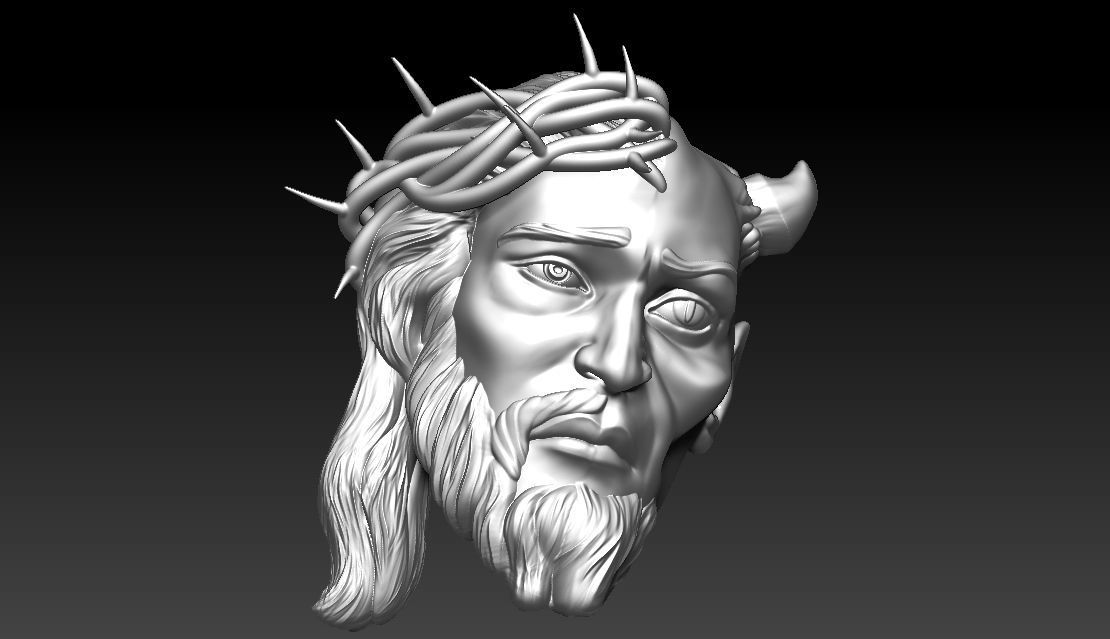 Jesus Satan Pendant 3D print model_5