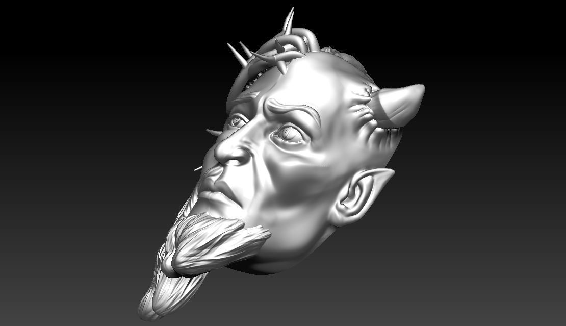 Jesus Satan Pendant 3D print model_6