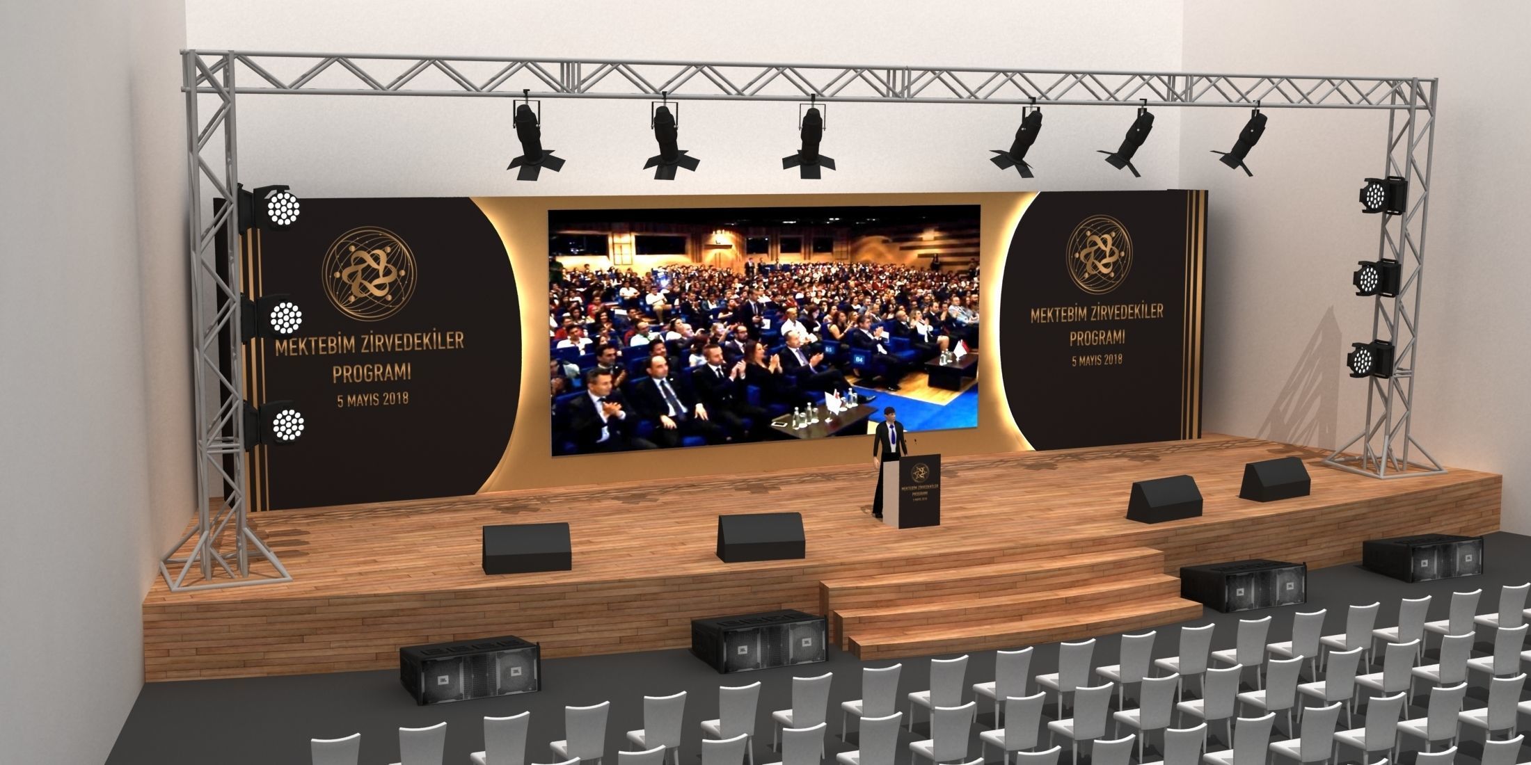 Conference Truss Stage Decor 85 3D model_1