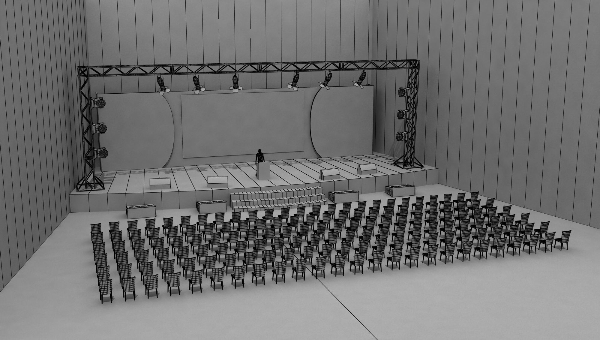 Conference Truss Stage Decor 85 3D model_6