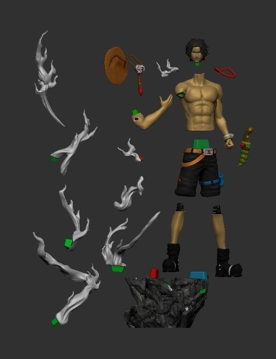Portgas D  Ace OnePiece 3D Printable  3D print model_2