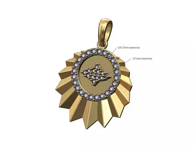 Diamond star cluster abd halo sunburst faceted pendant with bail
