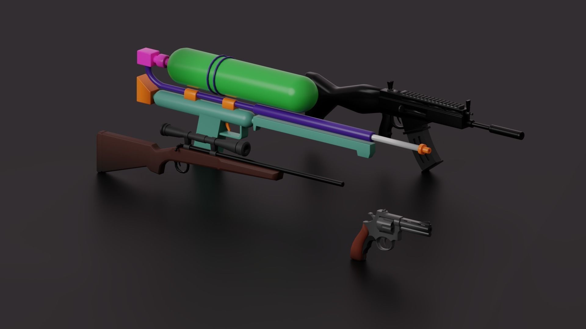 Weapon Props Softpack Low-poly 3D model_4