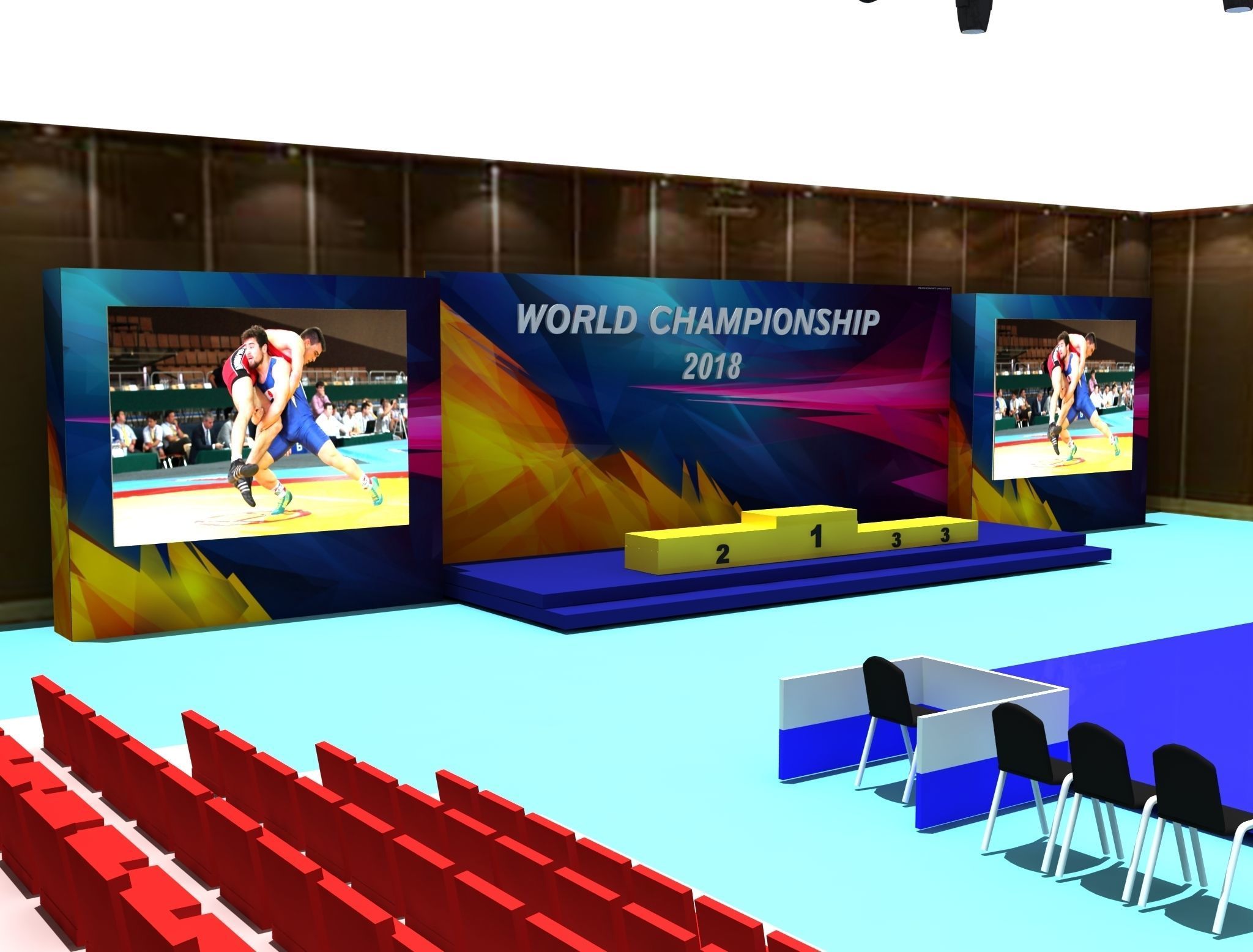 Wrestle Sports Hall 02 3D model_5