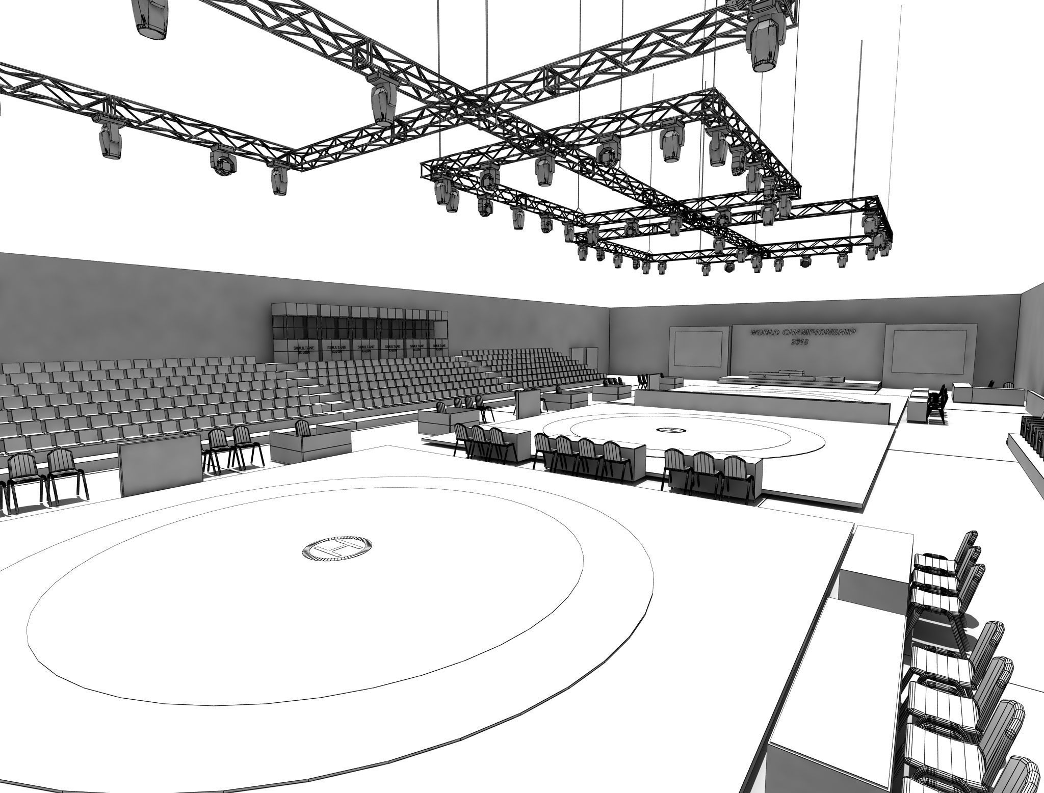Wrestle Sports Hall 02 3D model_7