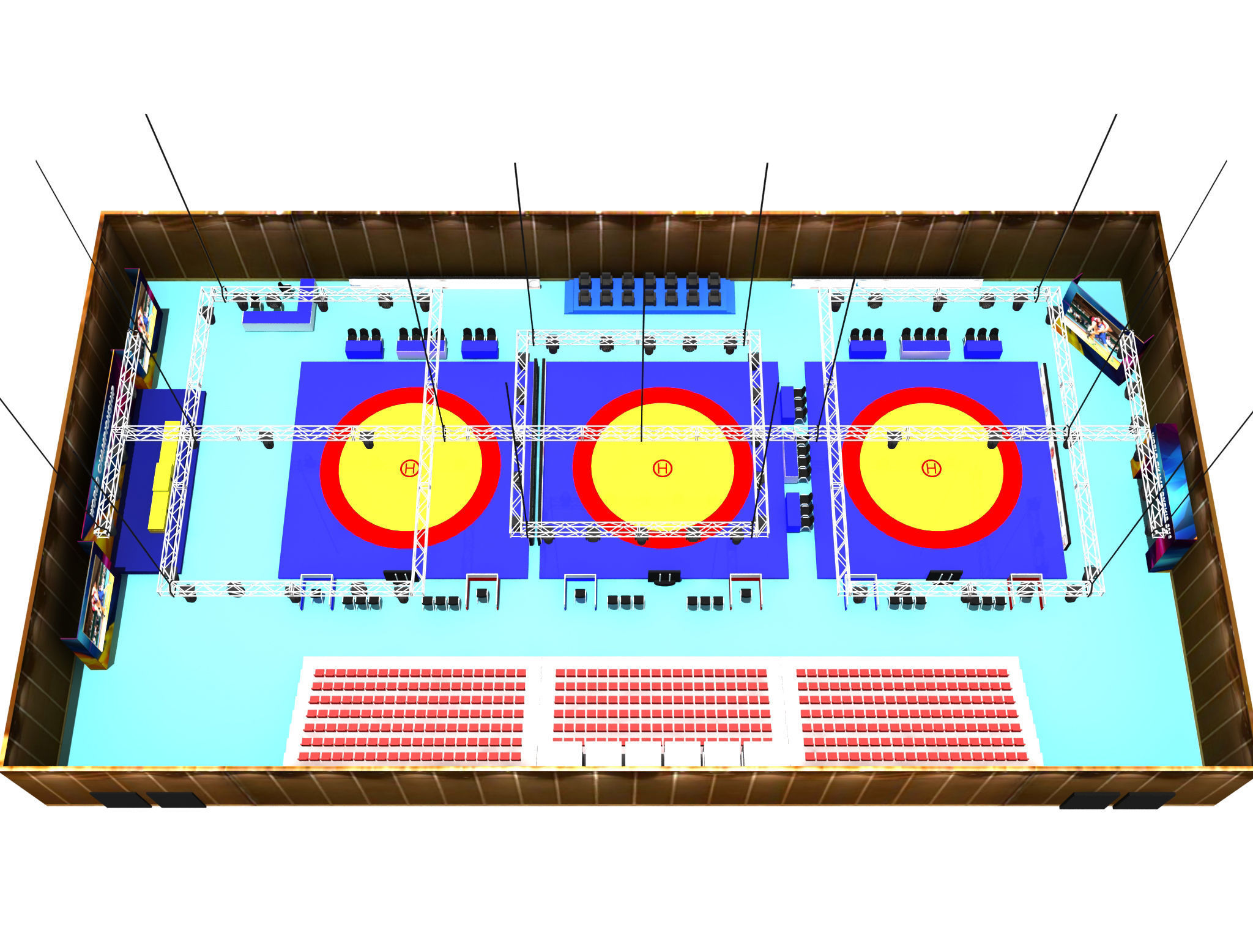 Wrestle Sports Hall 02 3D model_3