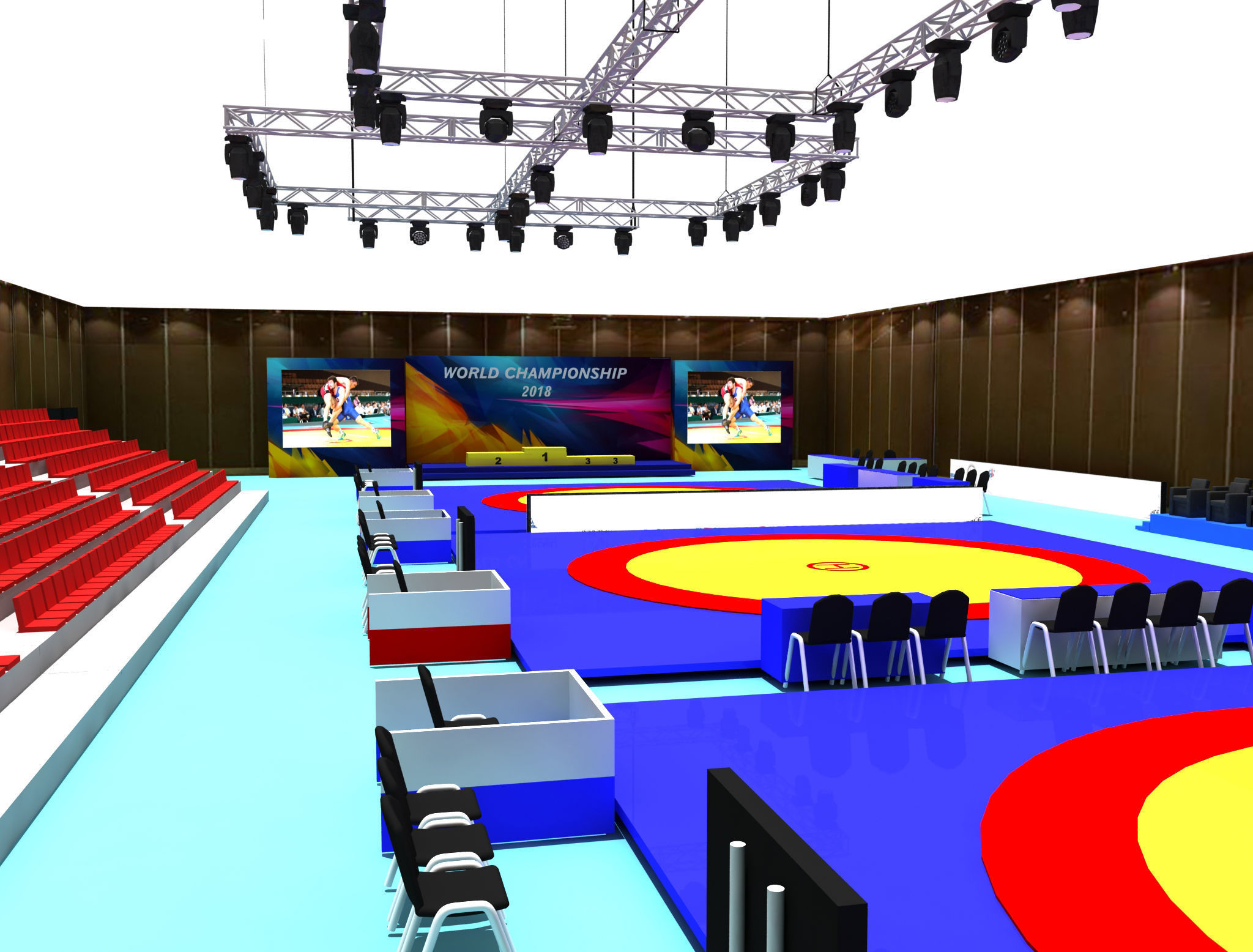Wrestle Sports Hall 02 3D model_1