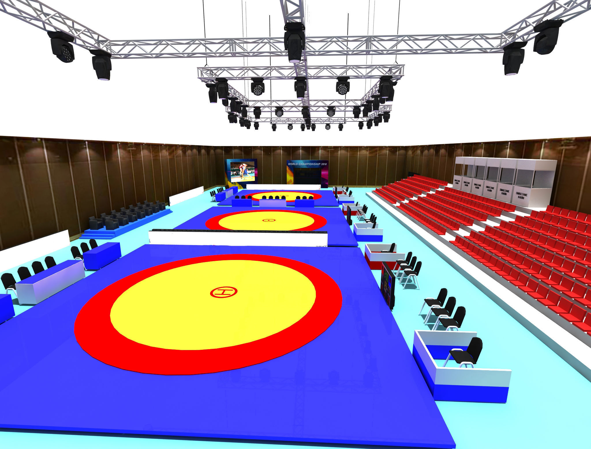Wrestle Sports Hall 02 3D model_4