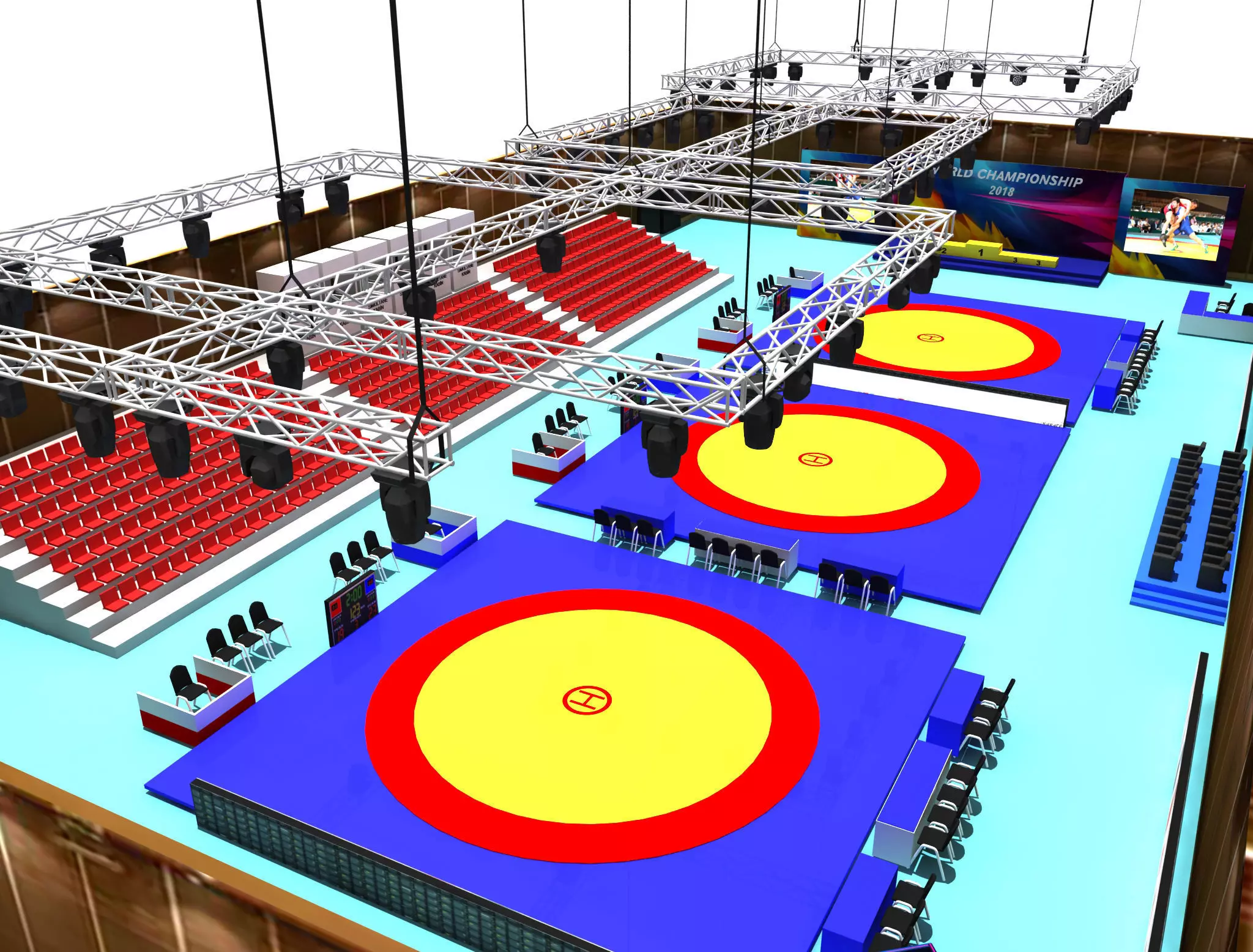 Wrestle Sports Hall 02 3D model_0