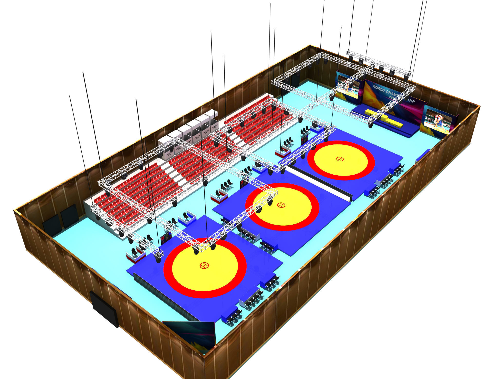 Wrestle Sports Hall 02 3D model_2